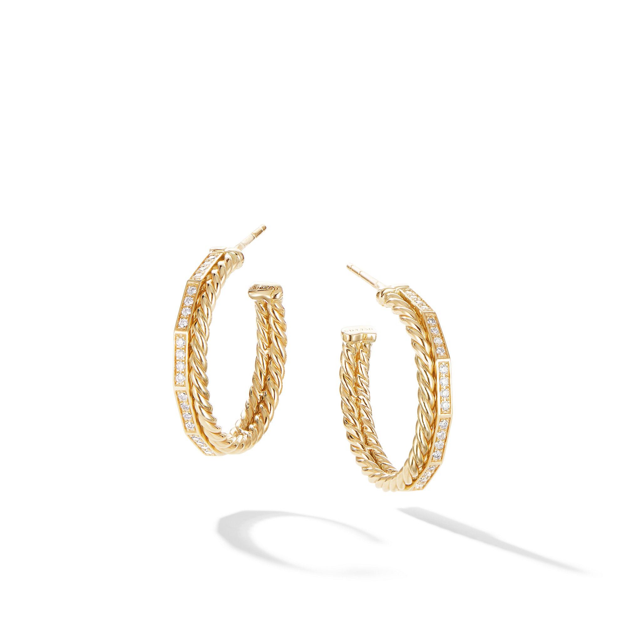 David Yurman o1w1db10525 E13547D Earrings in 18K Yellow Gold with Diamond Size ONE SIZE - 1 Thumbnail