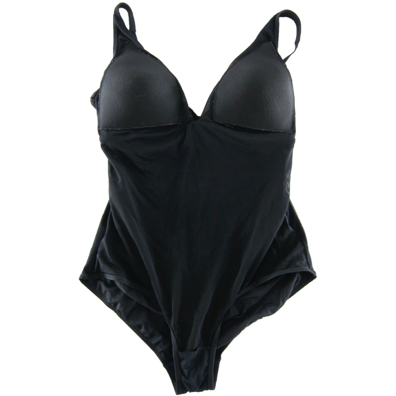 Vintage Sea Level Australia Black One Piece Swimsuit US Size 14 V-Neck Slimming Padded Built-In Bra Women's Pattern: Solid 90s Beach Theme Size ONE SIZE - 5 Thumbnail