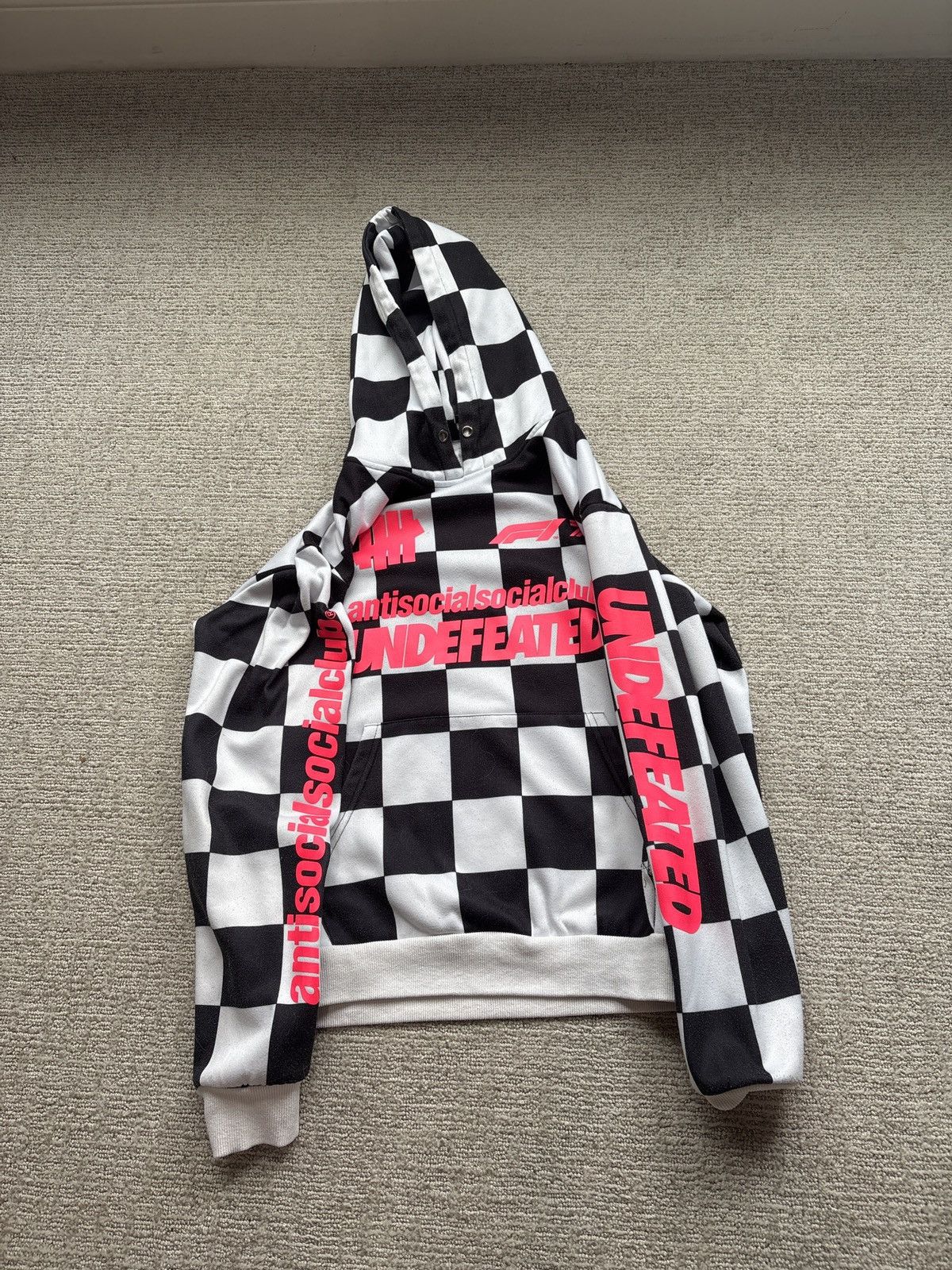 Anti Social Social Club Antisocial Club x Undefeated x F1 checkered hoodie (Large) Size US L / EU 52-54 / 3 - 3 Thumbnail
