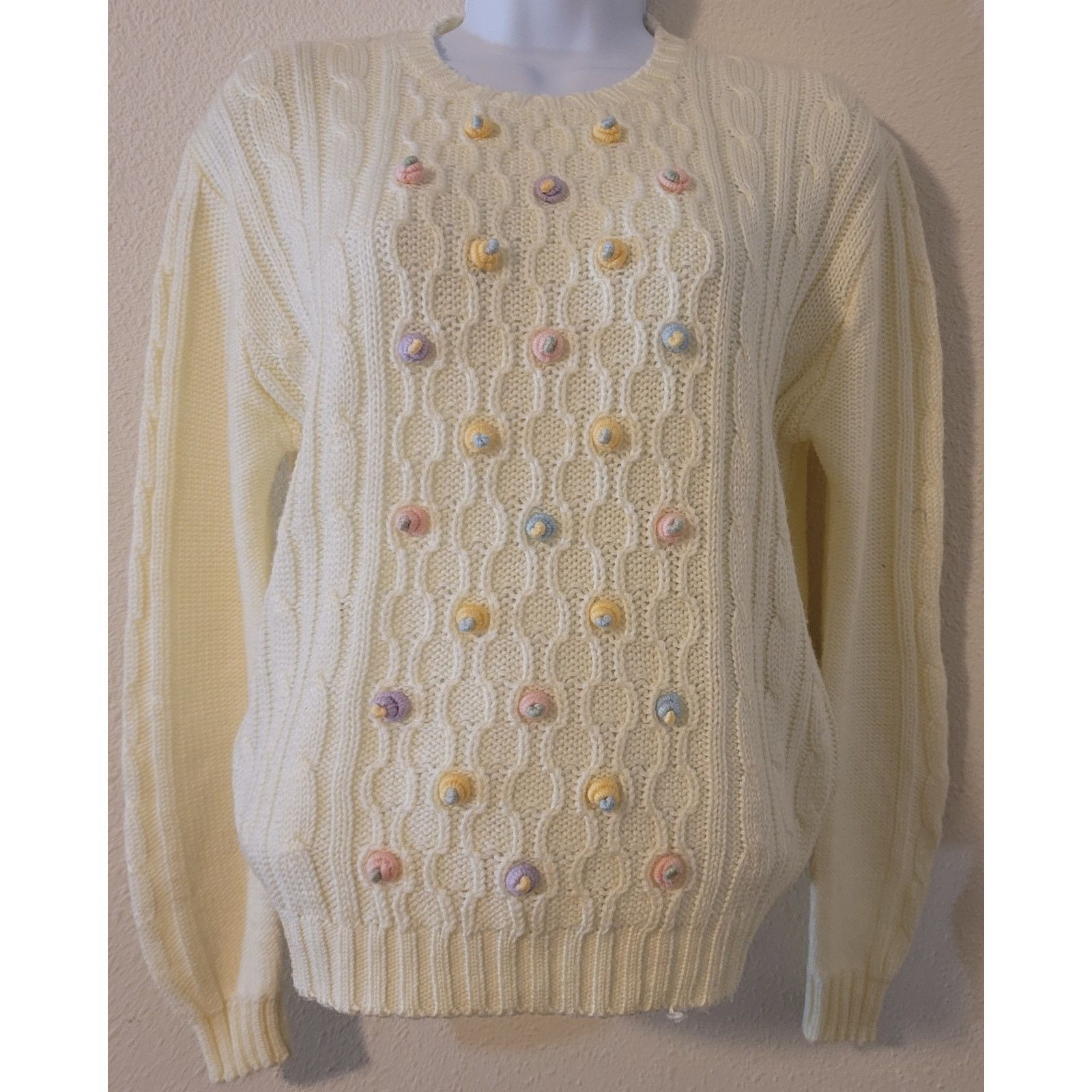 Other VTG Pronto Cream Cable Knit Women's Sweater Large Size L / US 10 / IT 46 - 1 Thumbnail