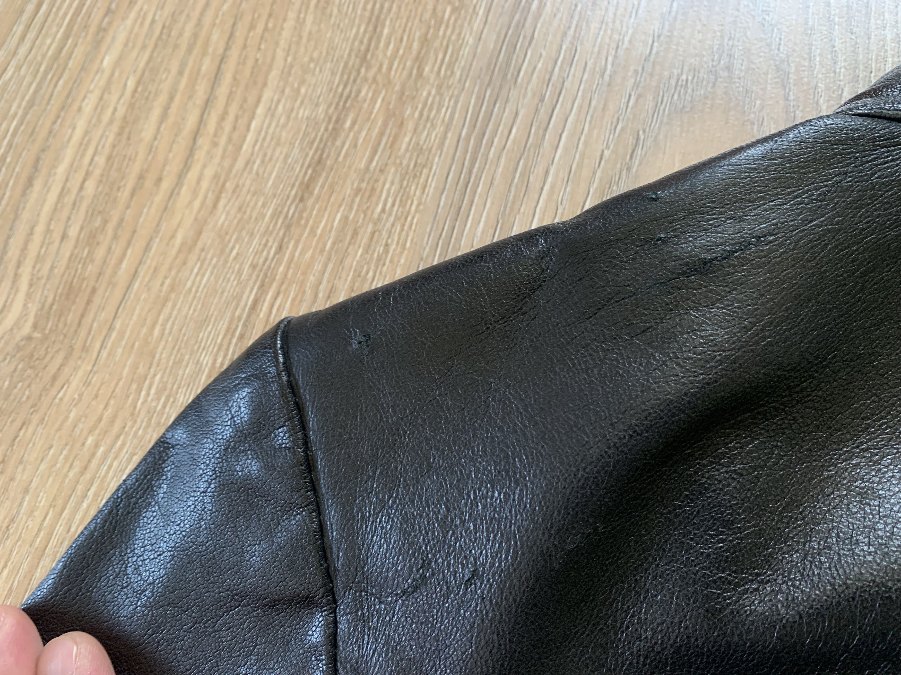 Genuine Leather × Stradivarius Stradivarius Womens Black Leather Multi Pocket Biker Jacket Size L / US 10 / IT 46 - 10 Thumbnail