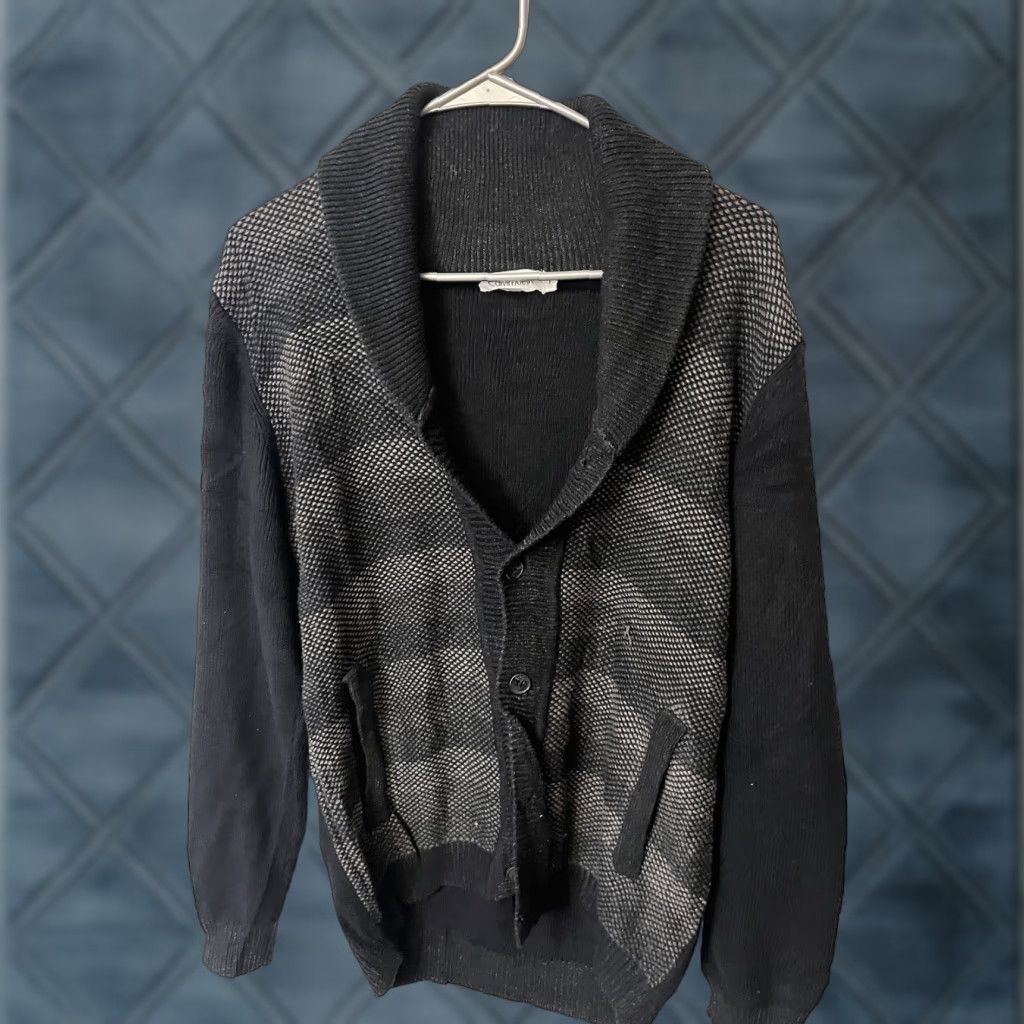 Calvin Klein Calvin Klein Men's Colorblock Shawl Collar Cardigan Gunmetal Gray S Size US S / EU 44-46 / 1 - 1 Thumbnail