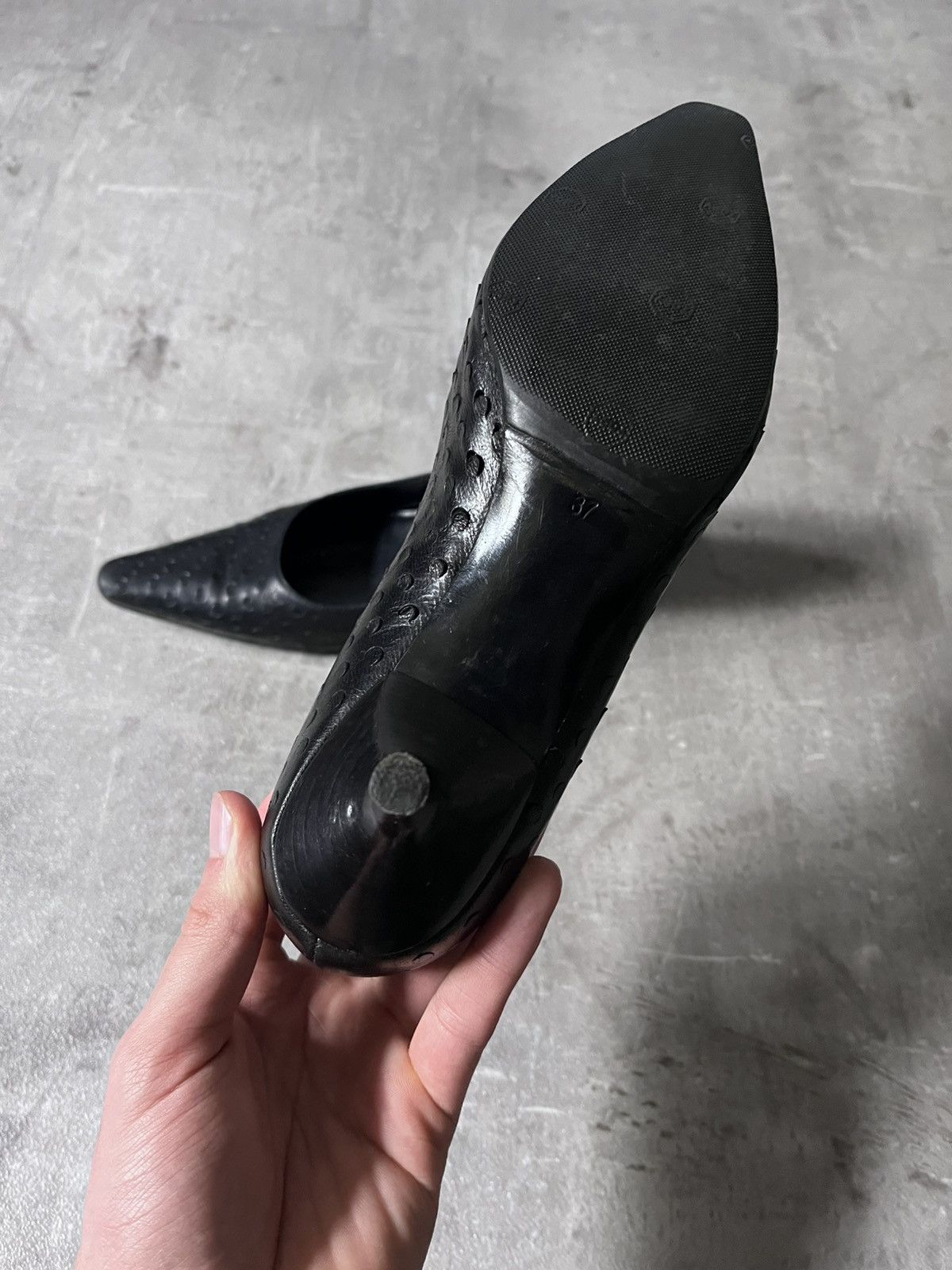 Helmut Lang Helmut Lang F/W 2000 Textured leather mini heels Size US 7 / IT 37 - 11 Thumbnail