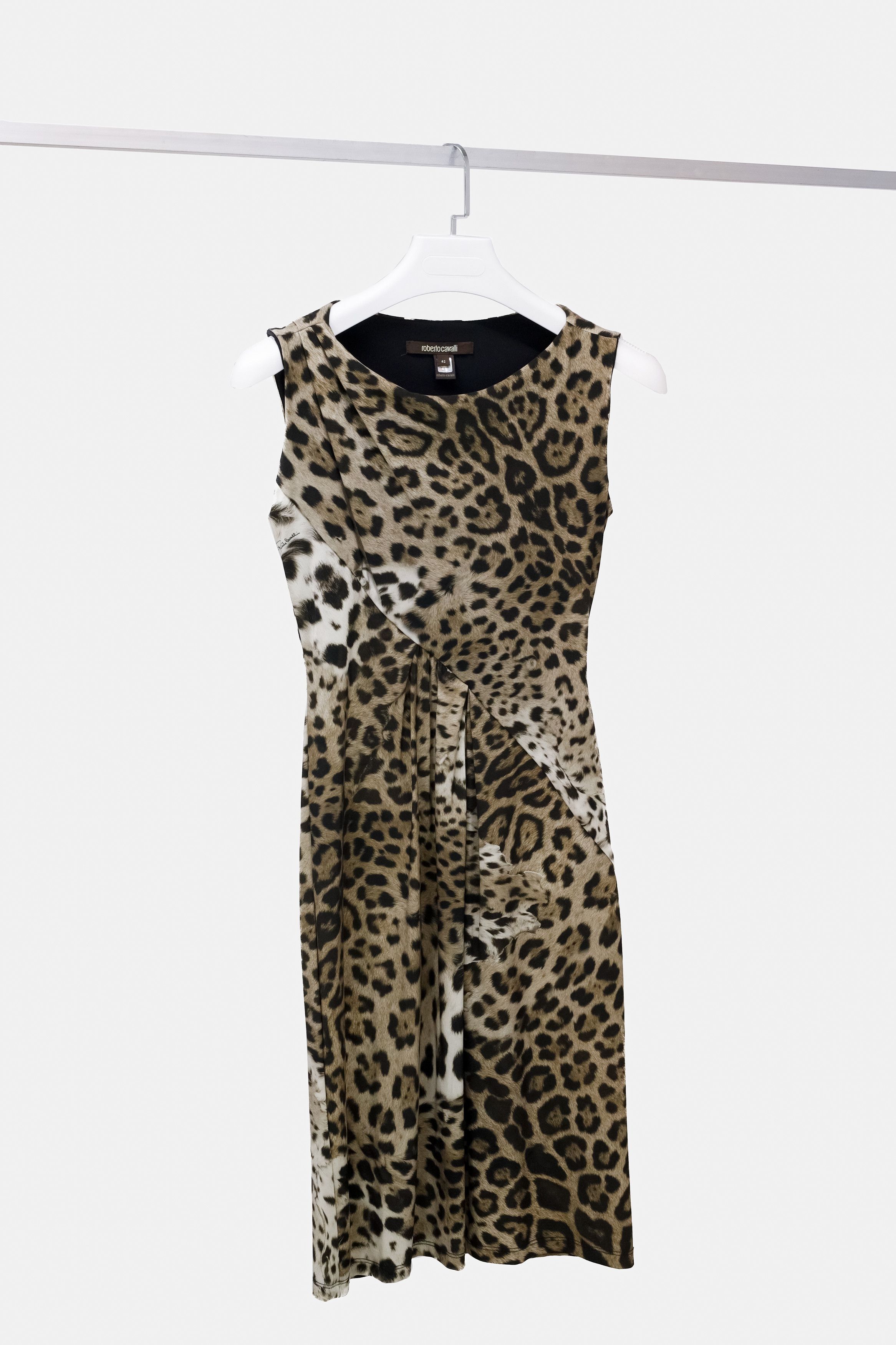 Roberto Cavalli Sleeveless Jaguar Print Dress
