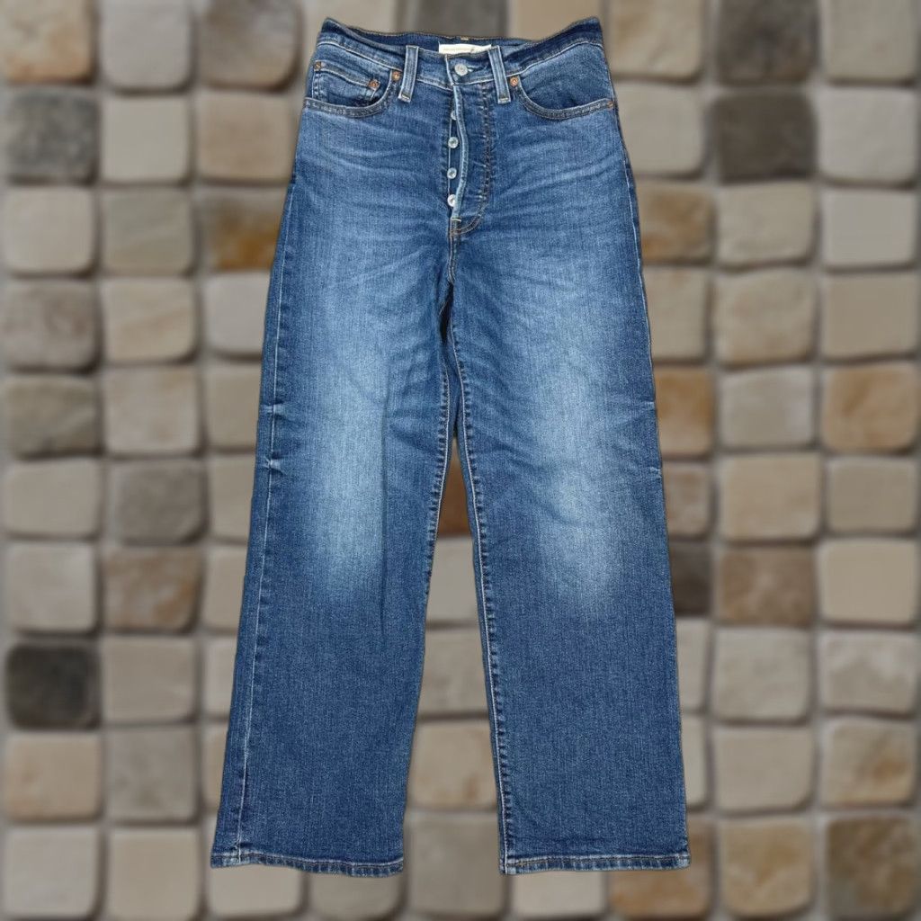 Levi's Levis Ribcage Straight Ankle Jeans Womens 27 Blue Denim Cotton High Rise 26x26 Jeans City Preppy Womens Size 27" / US 4 / IT 40 - 1 Thumbnail