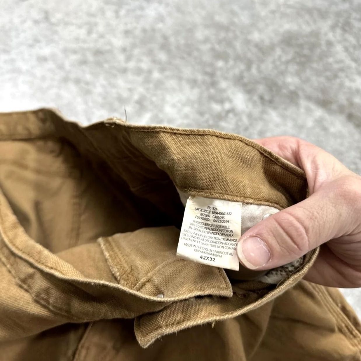Carhartt Dickies Pants Mens 42x32 Brown Workwear Canvas Carpenter Utility Straight Front | 42 Waist 32 Inseam Mens Brown Canvas Carpenter Pants Size US 42 / EU 58 - 3 Thumbnail