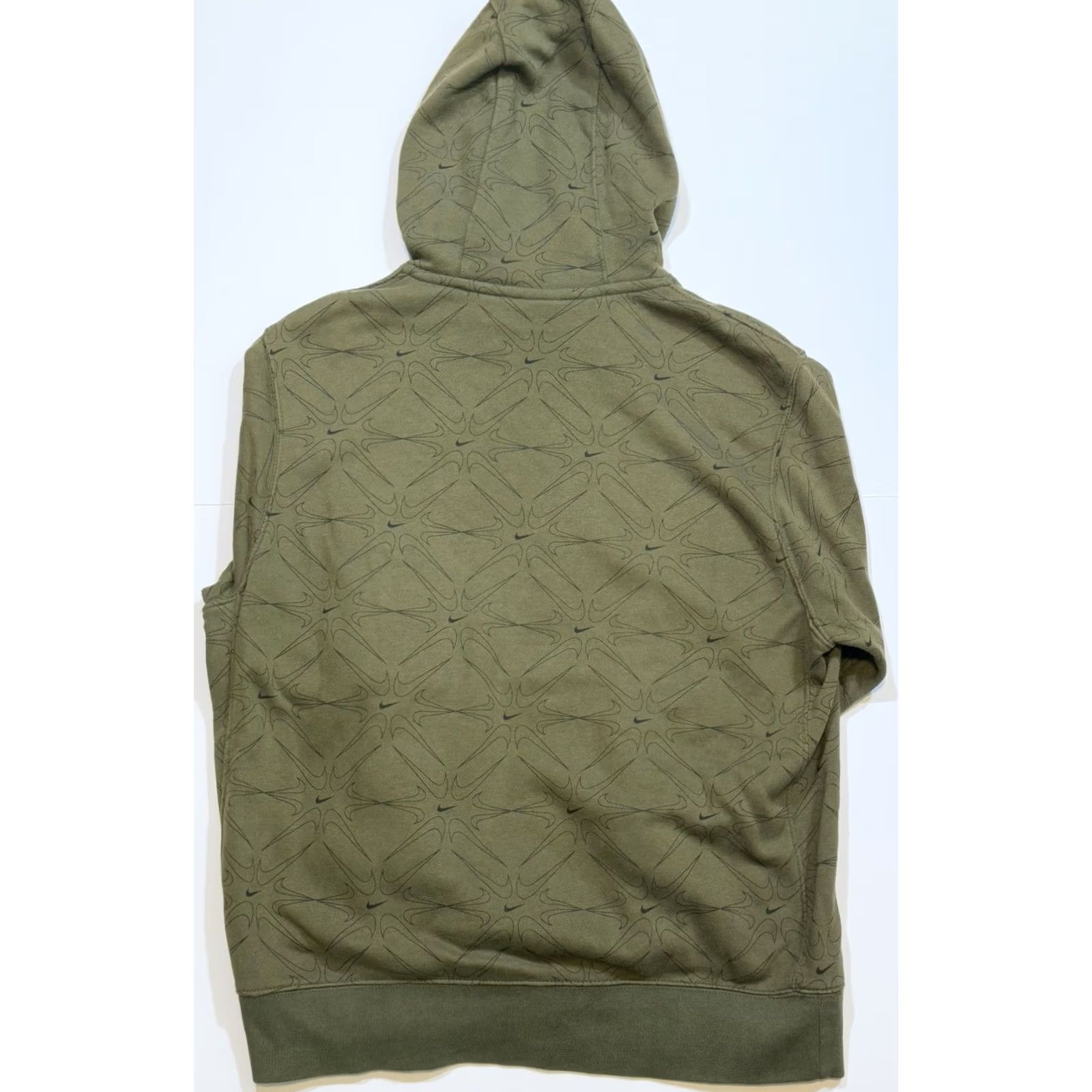 Nike Nike Hoodie Mens Medium Rough Green All Over Swoosh Design AOP Size US M / EU 48-50 / 2 - 2 Thumbnail