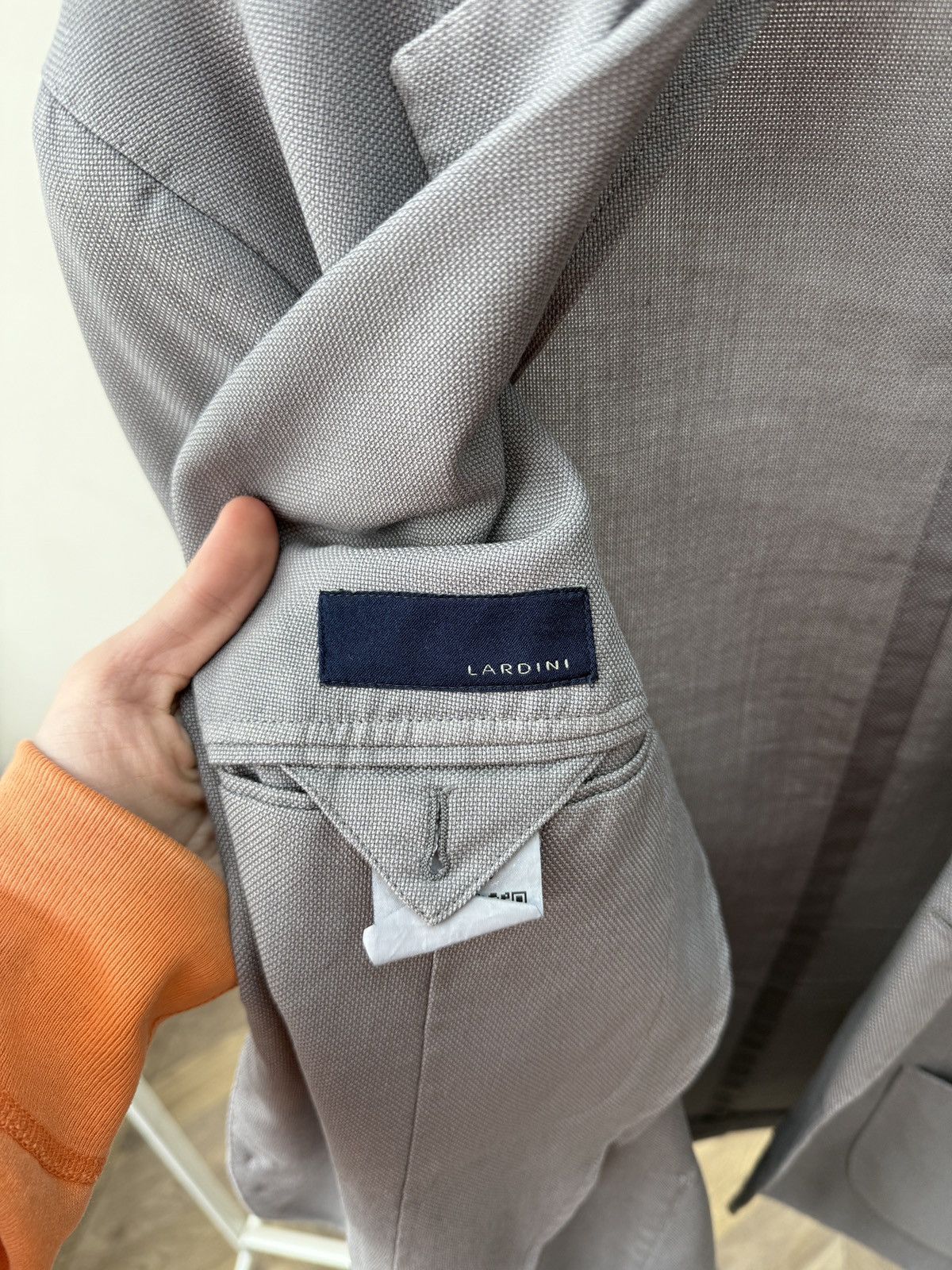 Lardini Vintage Lardini Men’s Grey Textured Blazer Jacket Size 50R - 6 Thumbnail