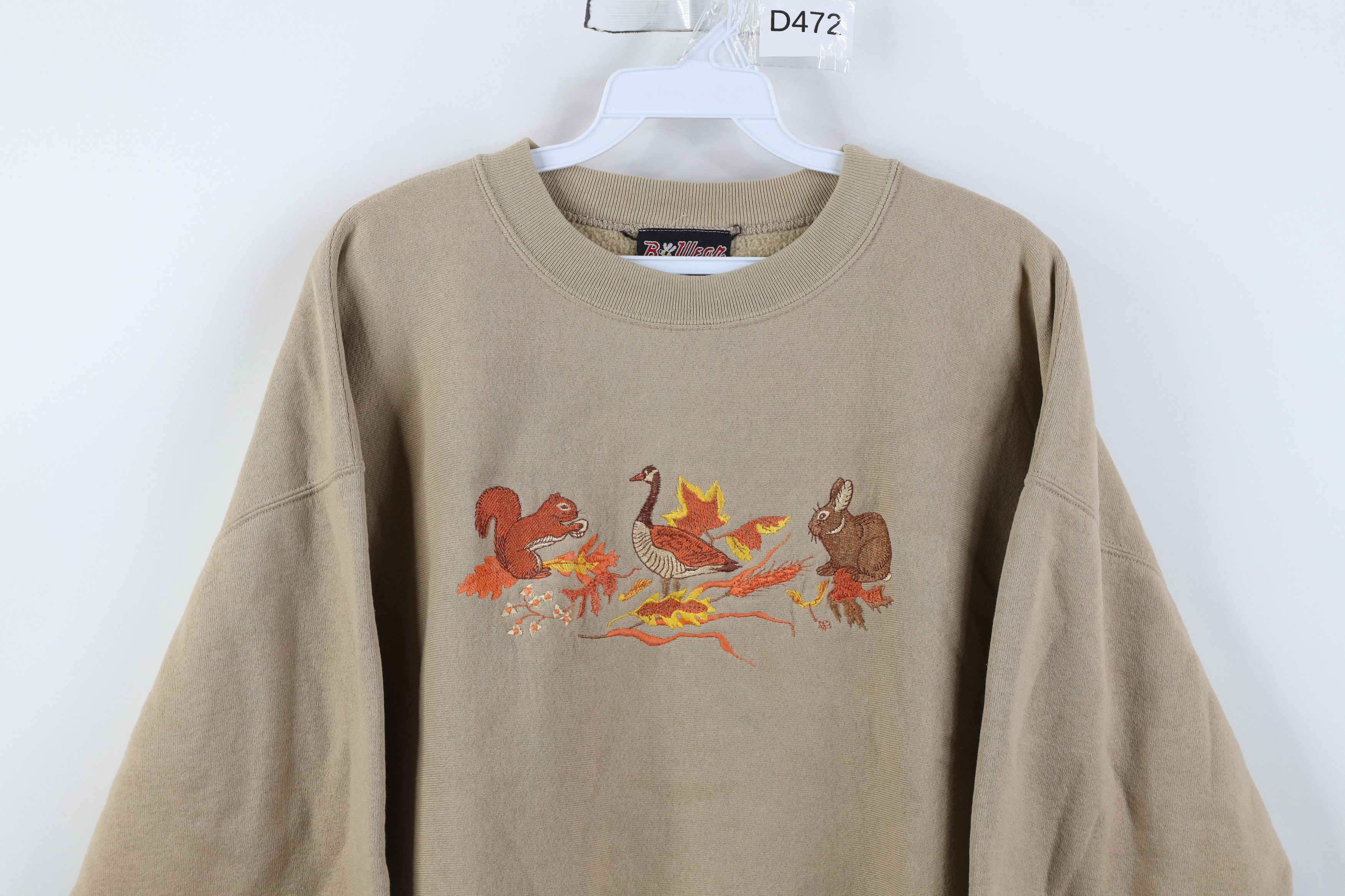 Vintage Vintage 90s Streetwear Nature Fall Squirrel Sweatshirt USA Size XXL / US 16-18 / IT 52-54 - 2 Thumbnail