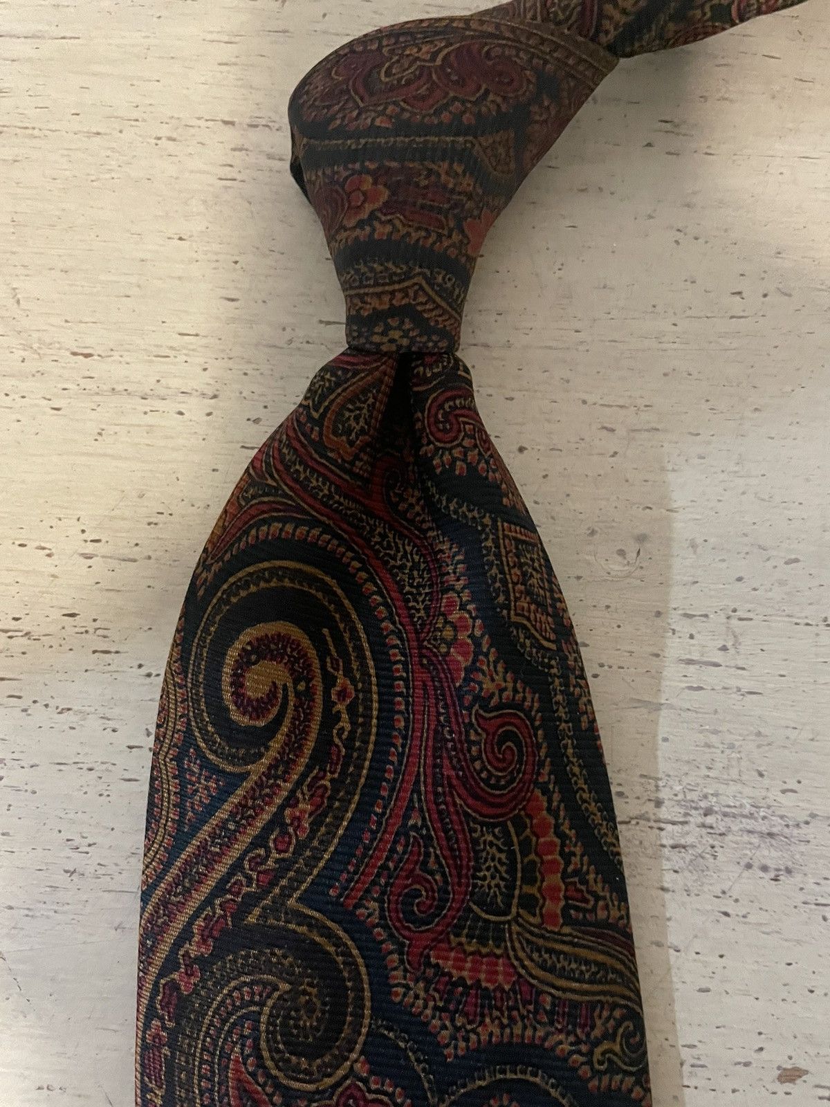 Polo Ralph Lauren × Vintage Rare Paisley-Fruit Pheasant Print Silk Tie Size ONE SIZE - 4 Thumbnail