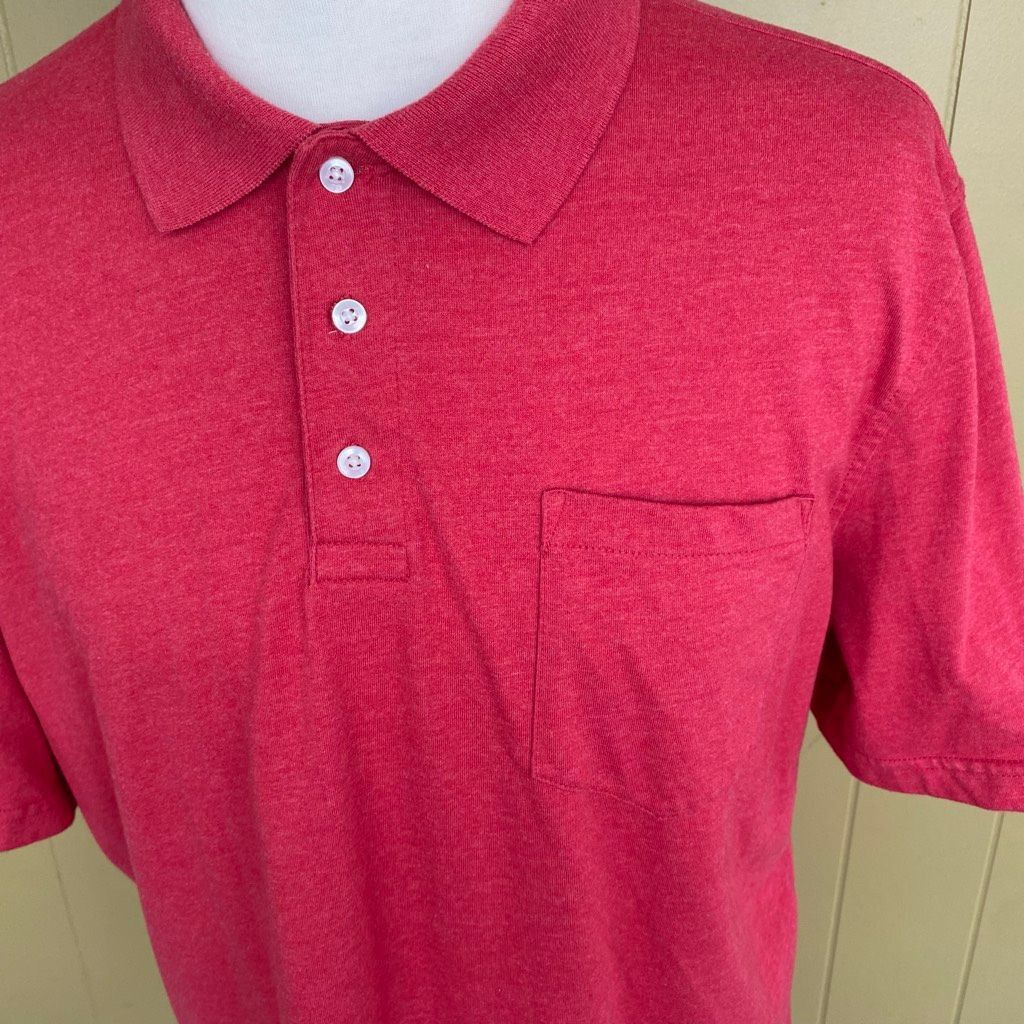 George George men XL cotton blend short sleeve 3 button polo red Size US XL / EU 56 / 4 - 2 Thumbnail