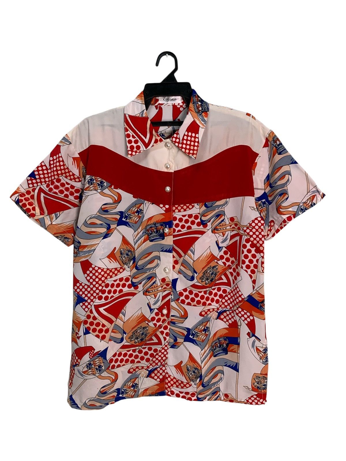 Hardcore Elegance Rare Design Vintage Elegance Short Sleeve Blouse Size M / US 6-8 / IT 42-44 - 1 Thumbnail