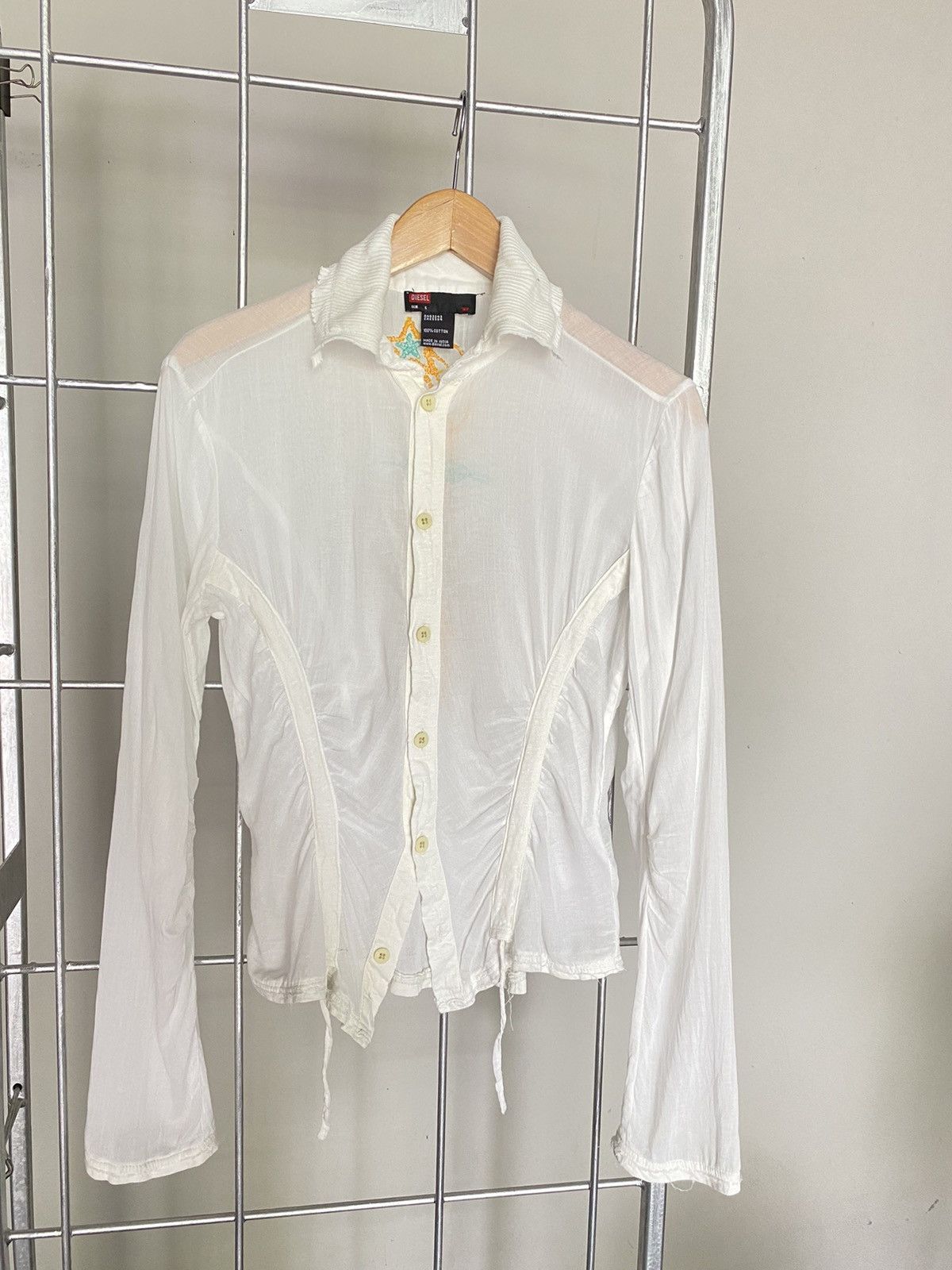 image of Diesel White Shirt, Women's (Size Small)