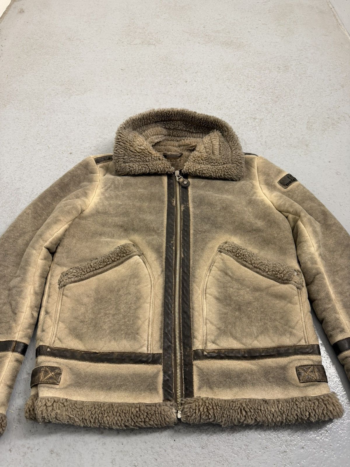 Diesel Vinatge 00s Diesel Lambskin Sherpa Long Neck Jacket Size L / US 10 / IT 46 - 5 Thumbnail
