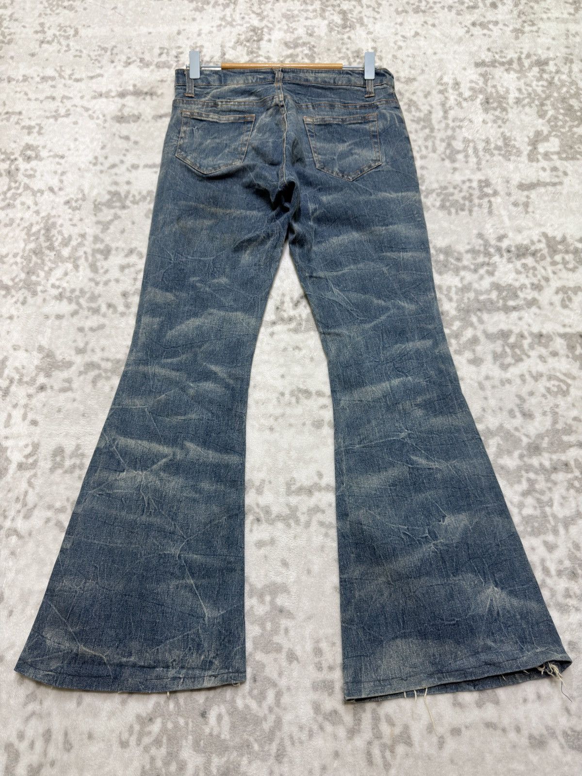 Vintage Japanese Button Fly Bell Bottom Smoke Stretch Women Jeans Size US 28 / EU 44 - 2 Thumbnail