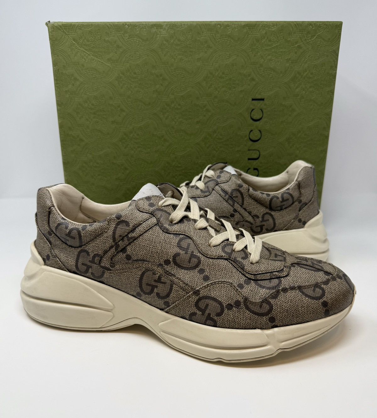 Gucci Gucci Rhyton GG Beige Sneaker Size US 12 / EU 45 - 1 Thumbnail