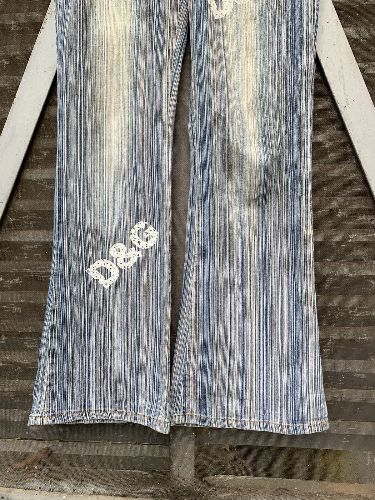 Dolce & Gabbana 👹Vintage DOLCE & GABBANA STRIPED FLAIR JEANS MADE IN ITALY Size US 30 / EU 46 - 12 Thumbnail