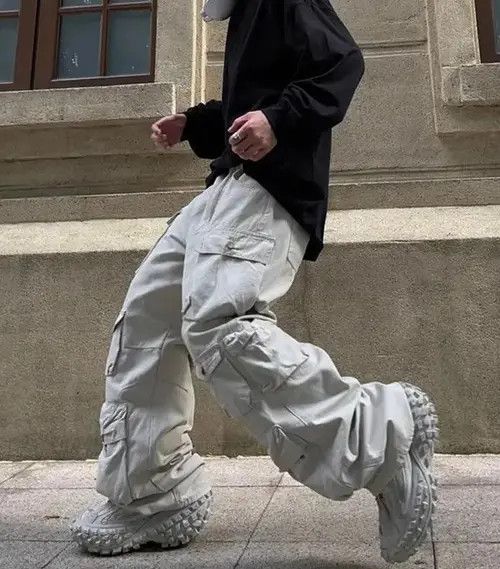 Jean Gray Color Casual Trousers Cargo Pant Size US 30 / EU 46 - 4 Thumbnail
