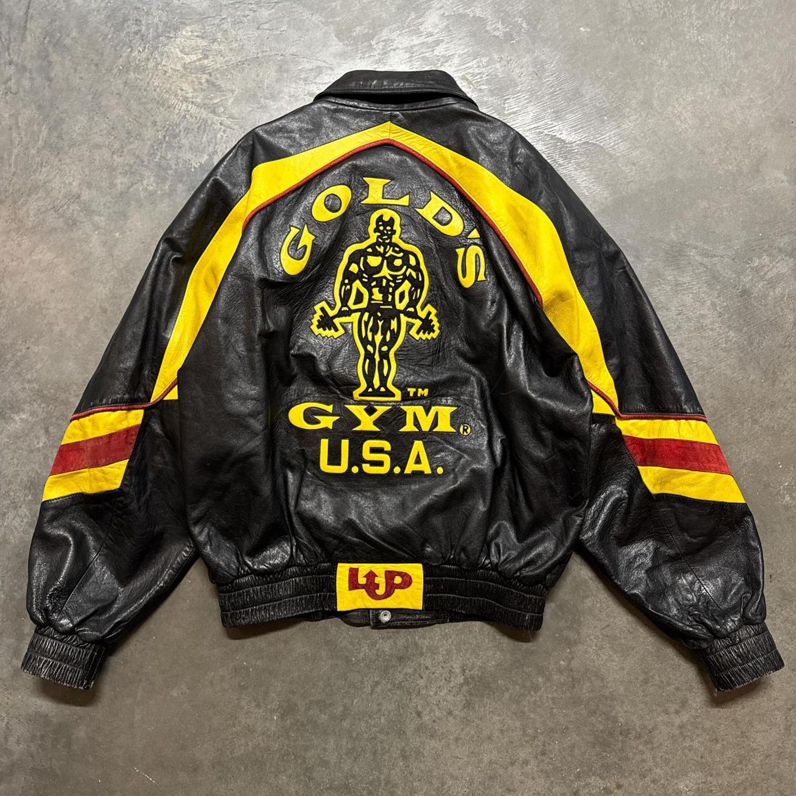 Vintage Vintage 90s Golds Gym Full Leather Jacket Size US L / EU 52-54 / 3 - 1 Thumbnail