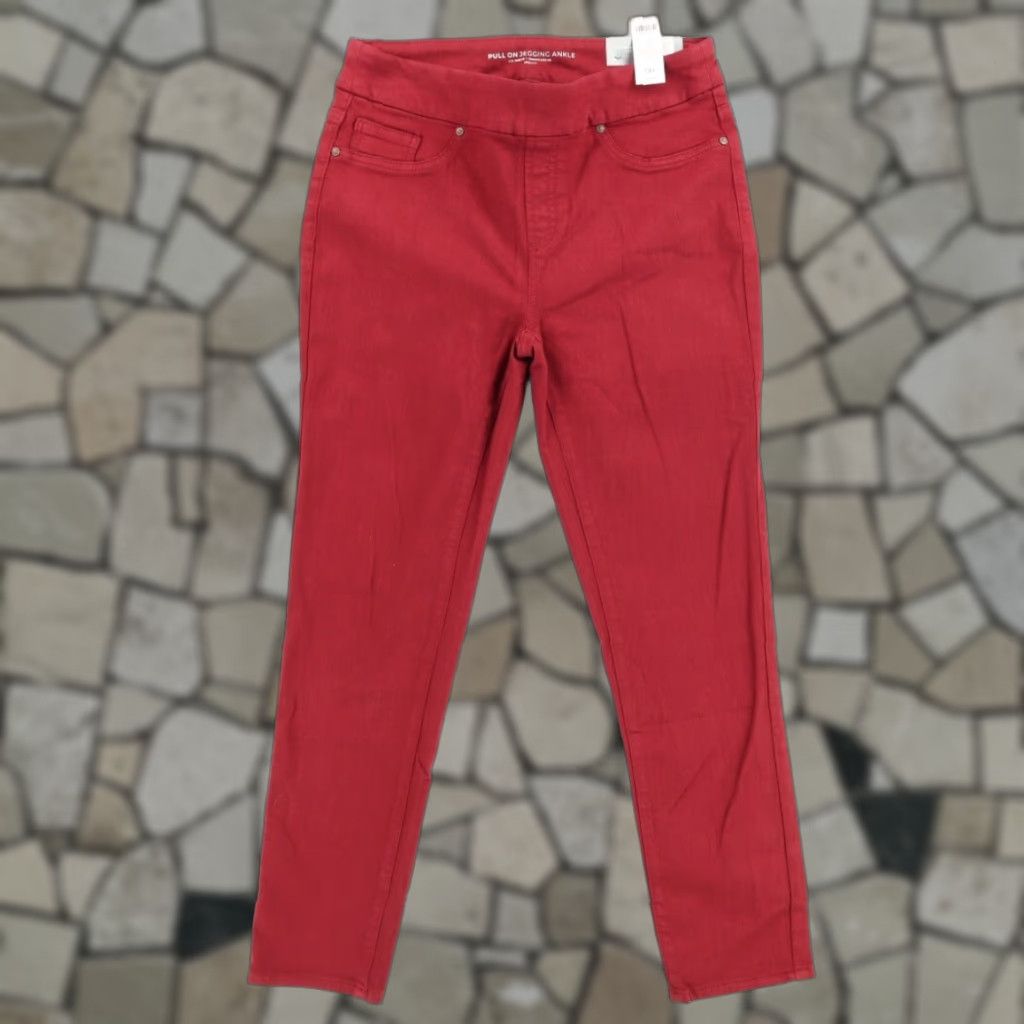 Vintage Chico's Stretch Pull On Jegging Ankle Career Pants Red Women's 4 Size 27" / US 4 / IT 40 - 1 Thumbnail