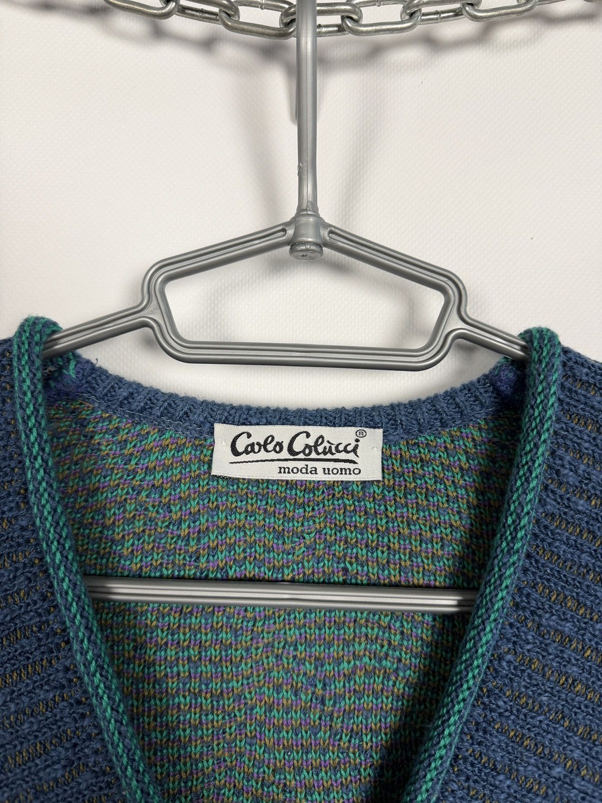 Carlo Colucci Carlo Colucci Moda Uomo Vintage V-Neck Knit Sweater Size 54 Size US L / EU 52-54 / 3 - 7 Thumbnail