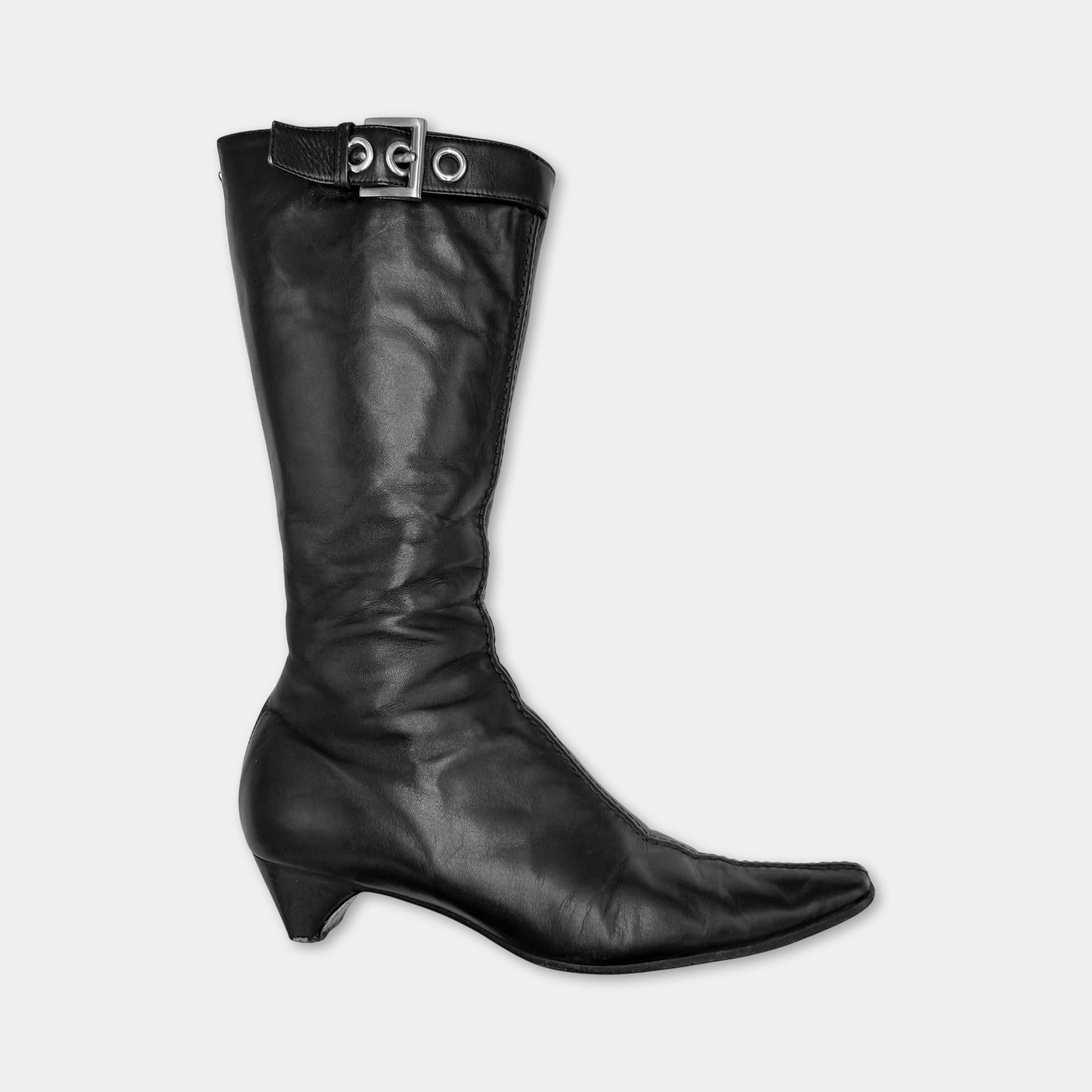 Prada Prada Strap Heel Black Boots Size US 6.5 / IT 36.5 - 1 Thumbnail
