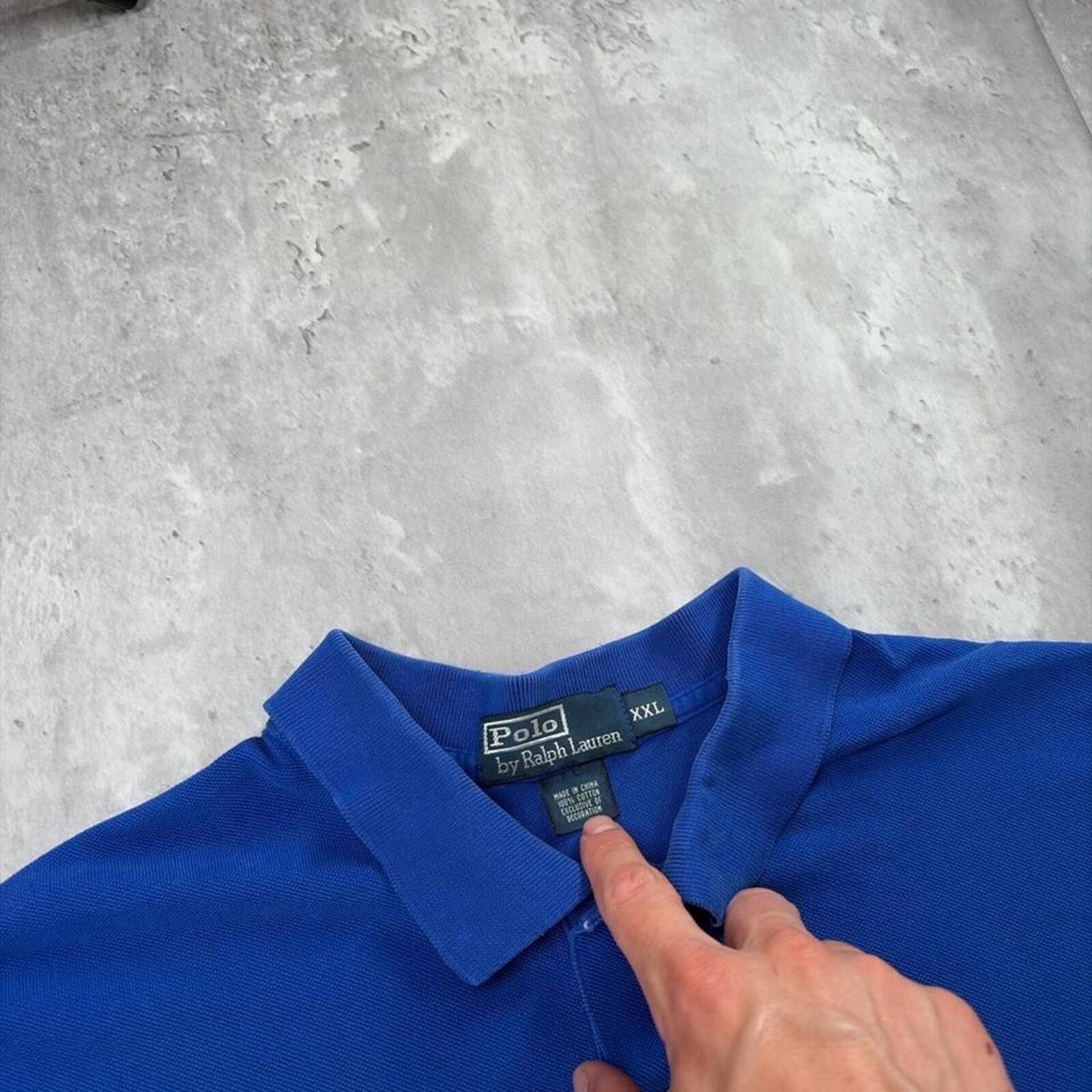 Polo Ralph Lauren Vintage 90’s Blue Polo Ralph Lauren Polo Shirt Size US XXL / EU 58 / 5 - 6 Thumbnail