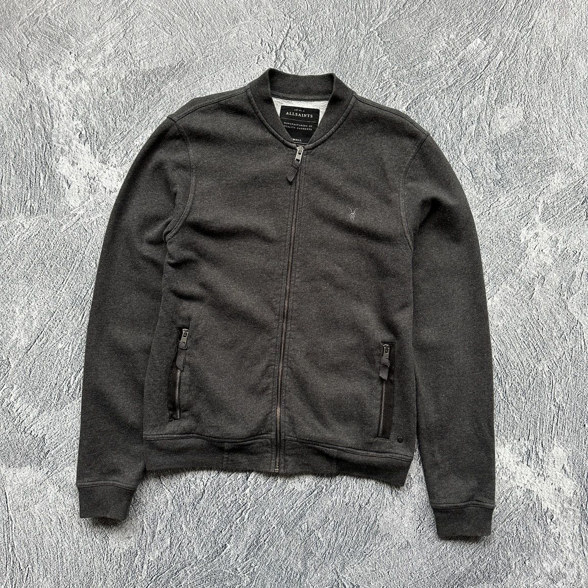Allsaints Mens Oldsen Bomber Allsaints Full Zip Gray Size: S Size US S / EU 44-46 / 1 - 4 Thumbnail