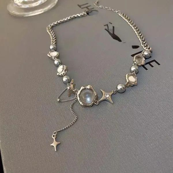 Jewelry Star Geometric Crystal Ball Chain Necklace Size ONE SIZE - 6 Thumbnail