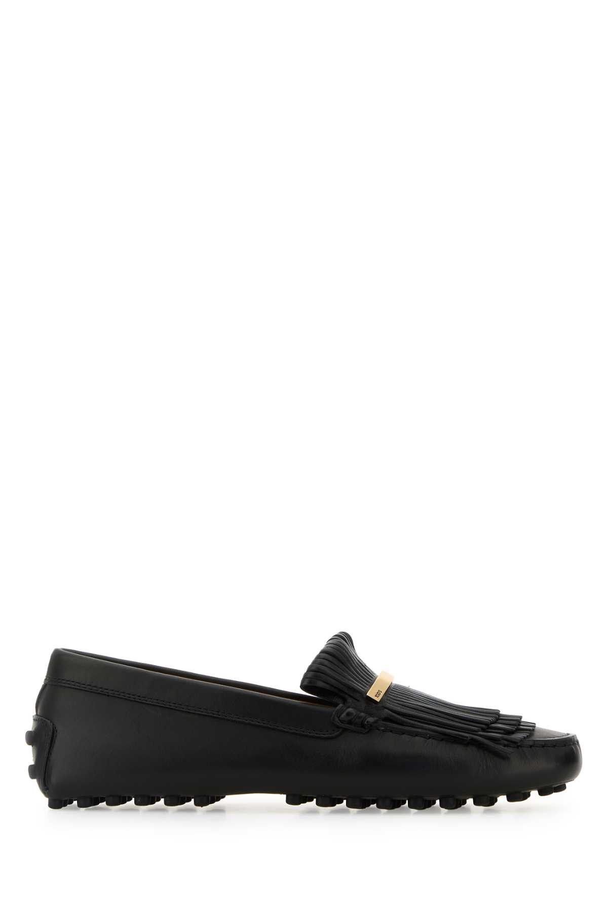 Tod's Black Leather Loafers Size US 10 / IT 40 - 1 Thumbnail