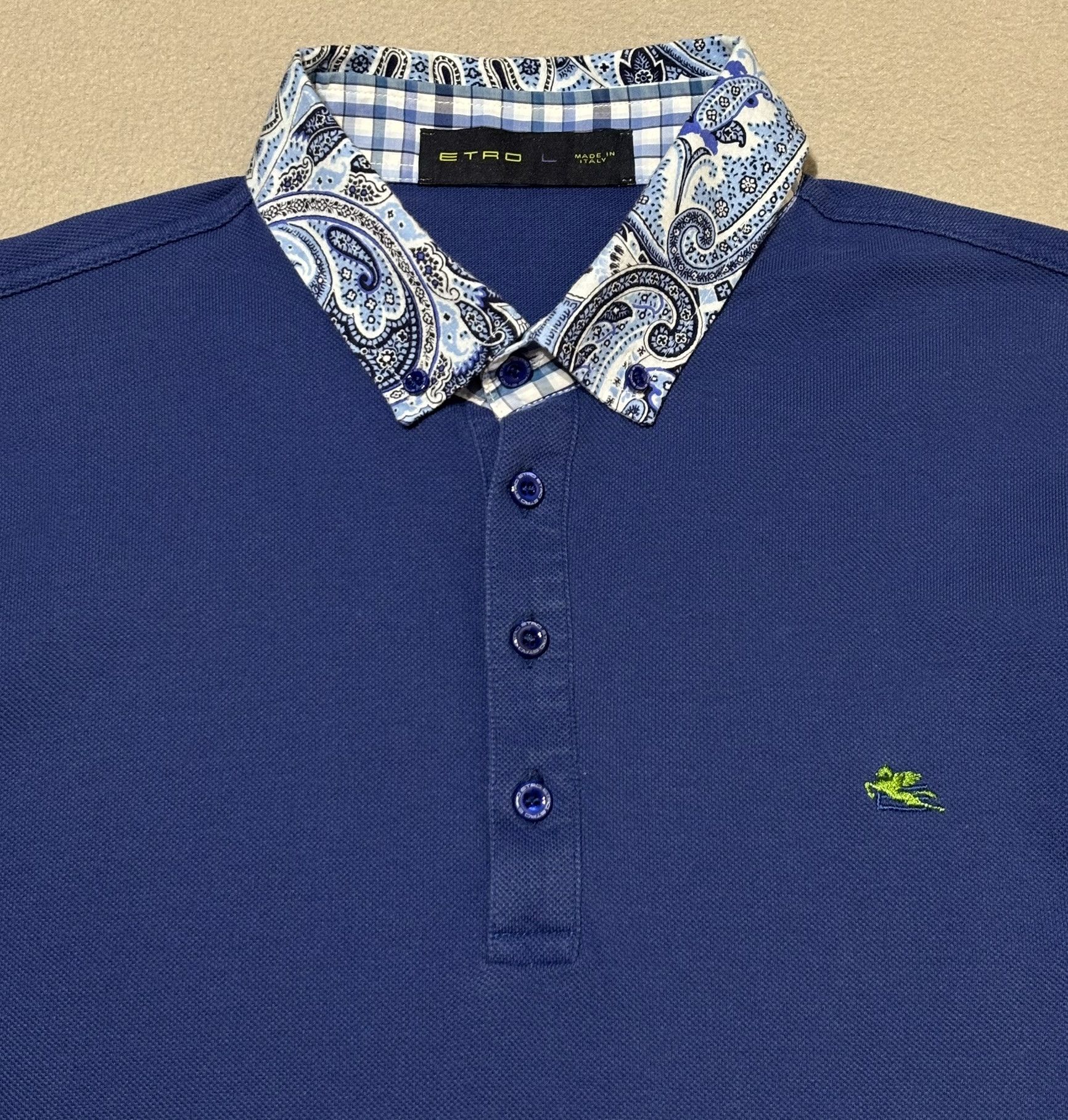 Etro Polo Etro Blue Large Size US L / EU 52-54 / 3 - 10 Thumbnail