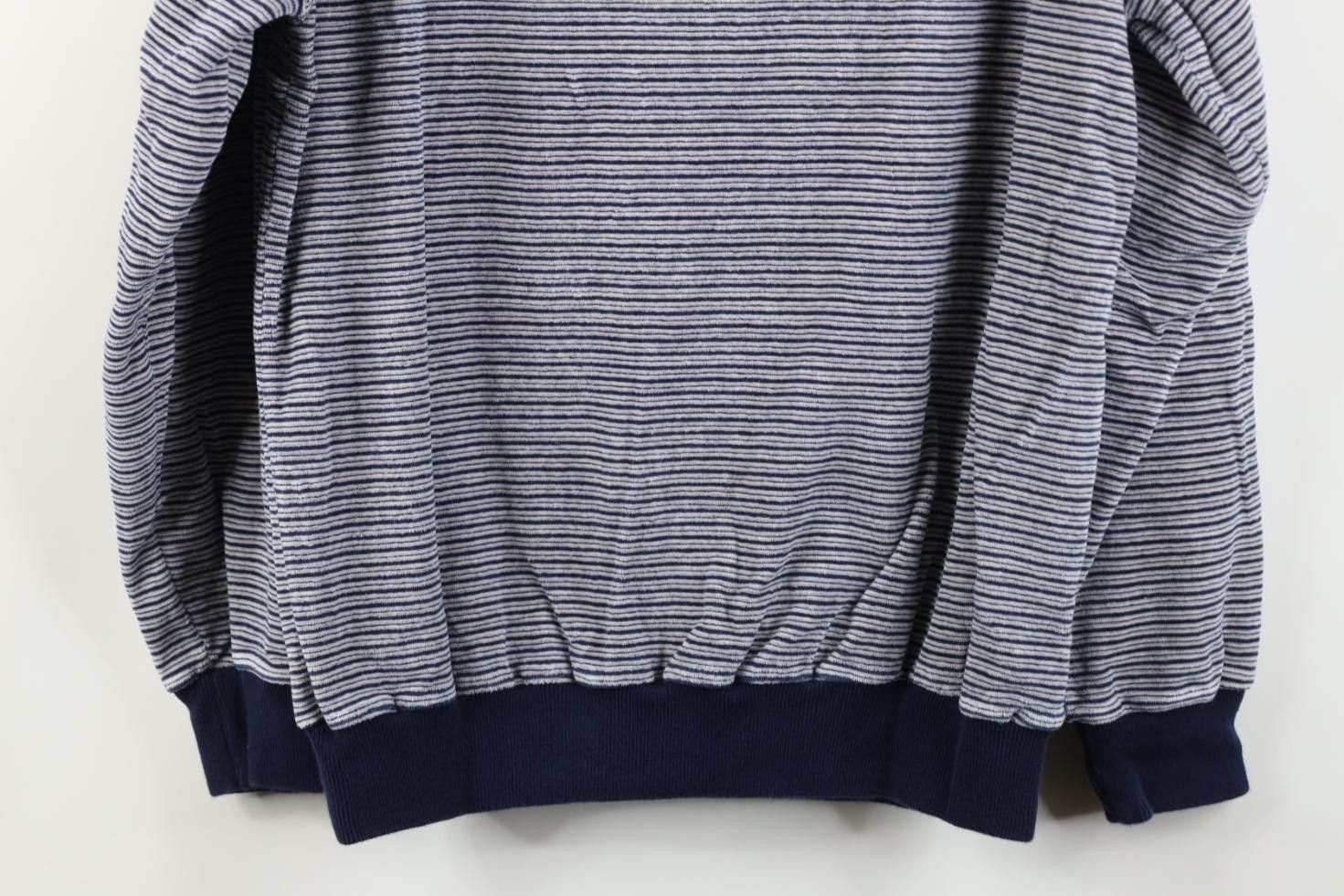 Vintage Vintage 70s Streetwear Velour Striped Long Sleeve Polo Shirt Size US M / EU 48-50 / 2 - 10 Thumbnail