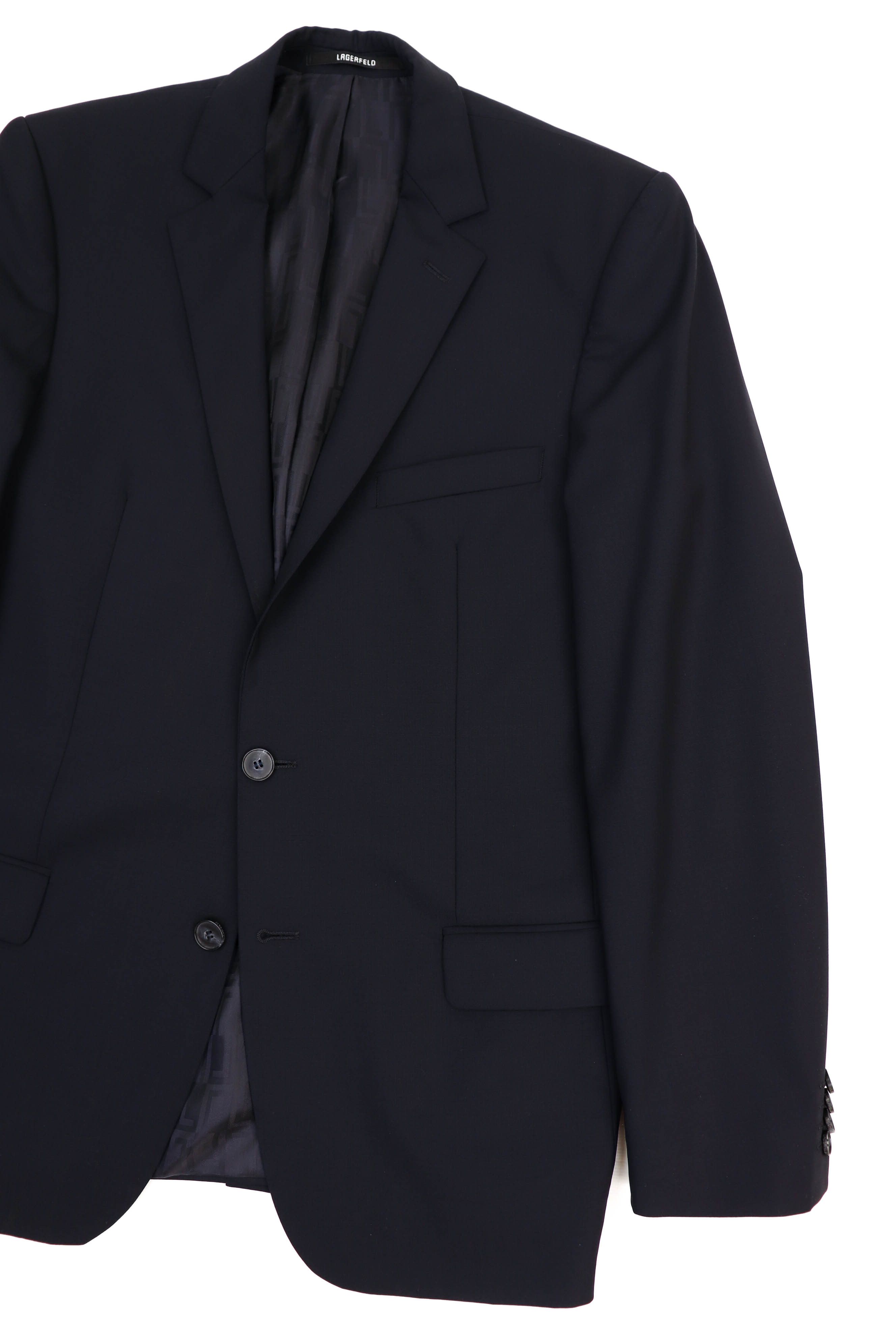 Karl Lagerfeld Lagerfeld Vintage 00s Blue Wool Sport Coat Blazer Jacket Size US M / EU 48-50 / 2 - 6 Thumbnail