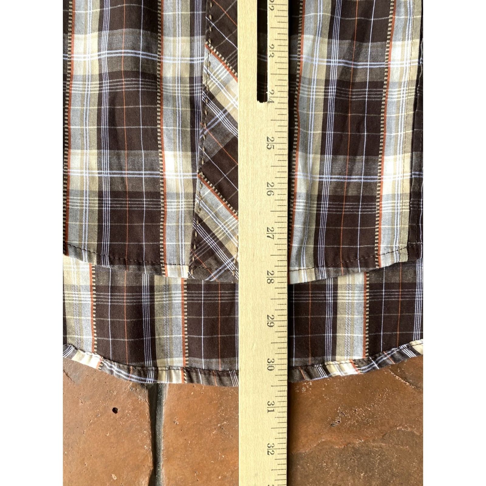 Wrangler VINTAGE Wrangler Western Pearl Snap Shirt Long Sleeve Plaid Brown Mens Medium Size US M / EU 48-50 / 2 - 8 Thumbnail