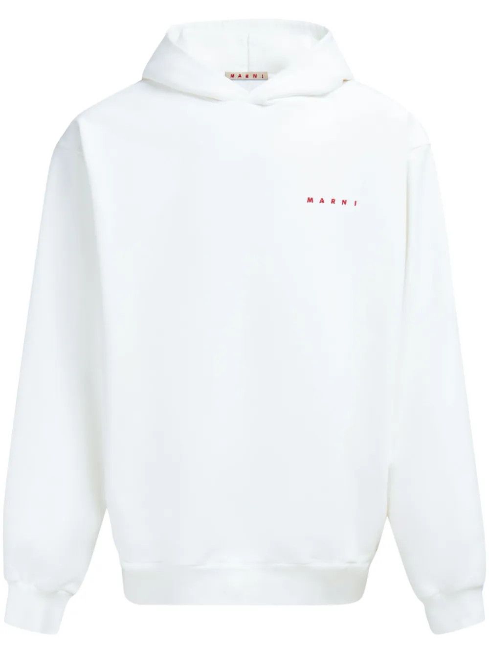 Marni o1w1db10625 Logo-Print Cotton Hoodie in White Size US S / EU 44-46 / 1 - 1 Thumbnail