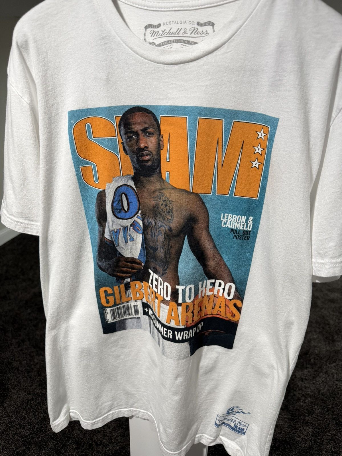 Mitchell & Ness Mitchell & Ness NBA Gilbert Arenas Agent Zero White T-Shirt Size US L / EU 52-54 / 3 - 2 Thumbnail