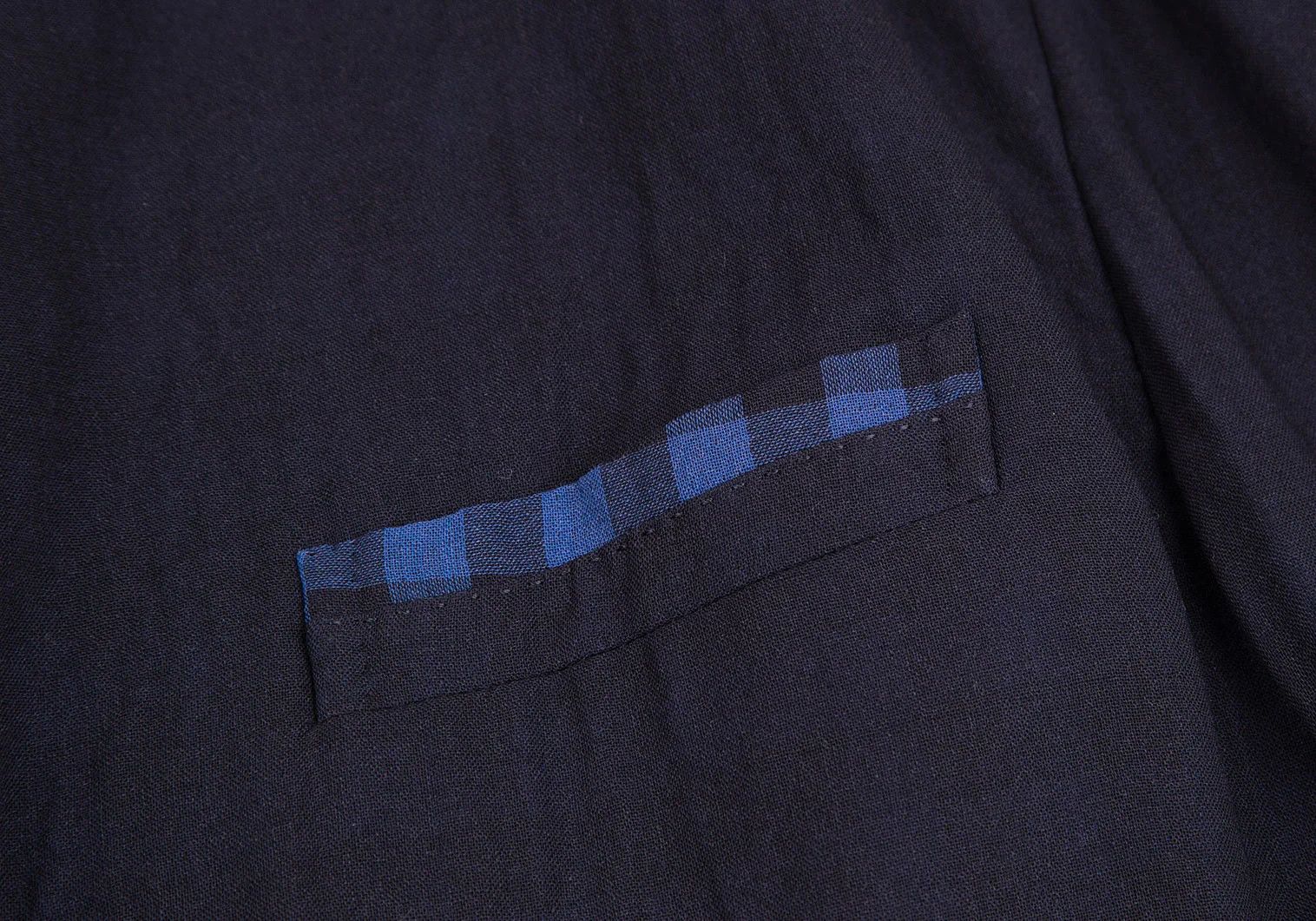 Issey Miyake Summer Wool Jacket in Navy with Check Pattern Size US XL / EU 56 / 4 - 5 Thumbnail