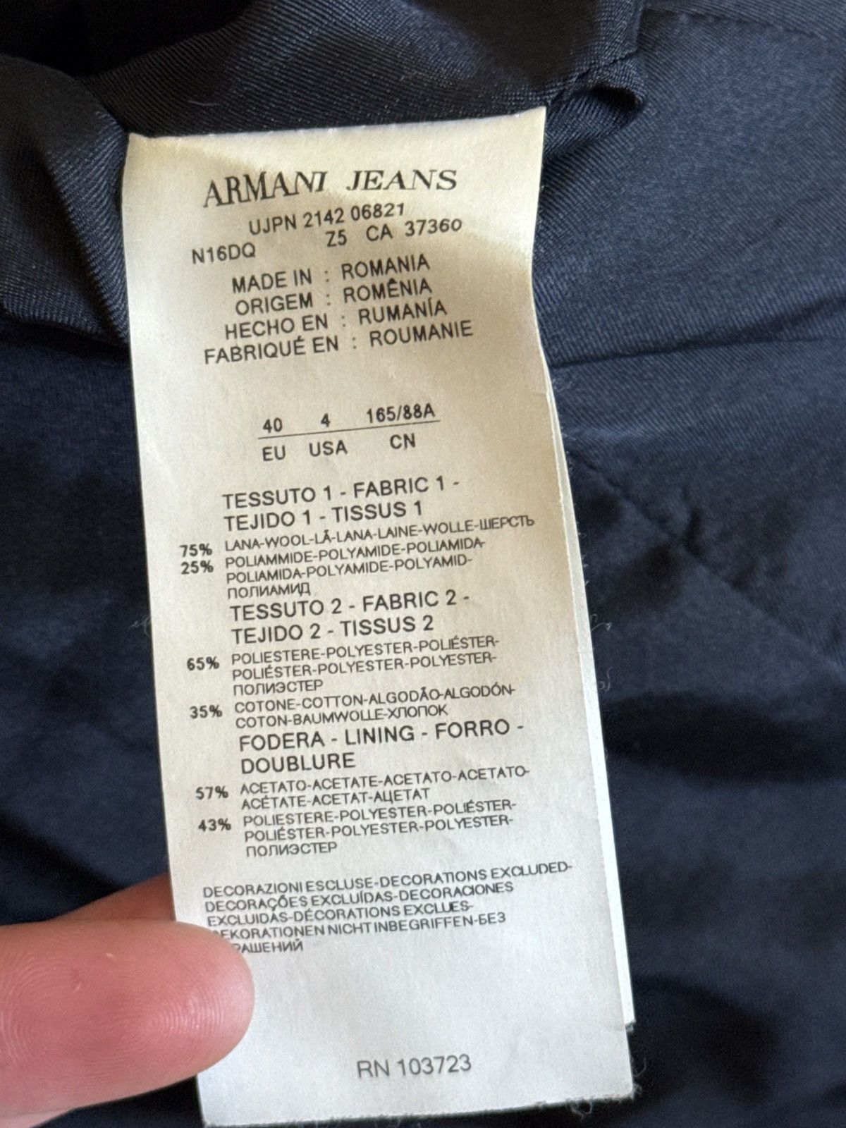 Armani Armani Jeans USA4/EU40 wool Chekered jacket blazer casual Size S / US 4 / IT 40 - 4 Thumbnail