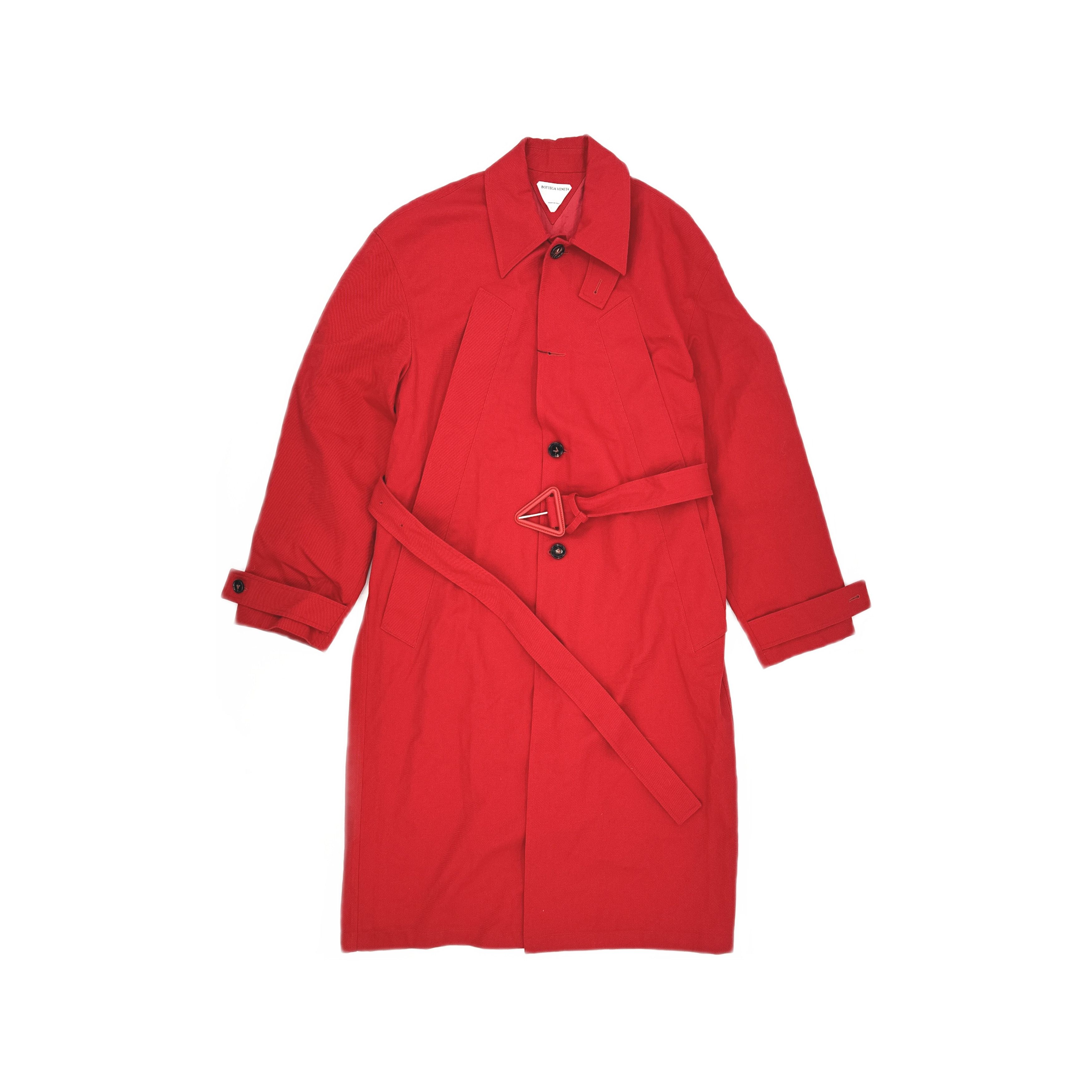 Bottega Veneta Bottega Veneta Red Cotton Trench Coat Size 52 Size US L / EU 52-54 / 3 - 1 Thumbnail