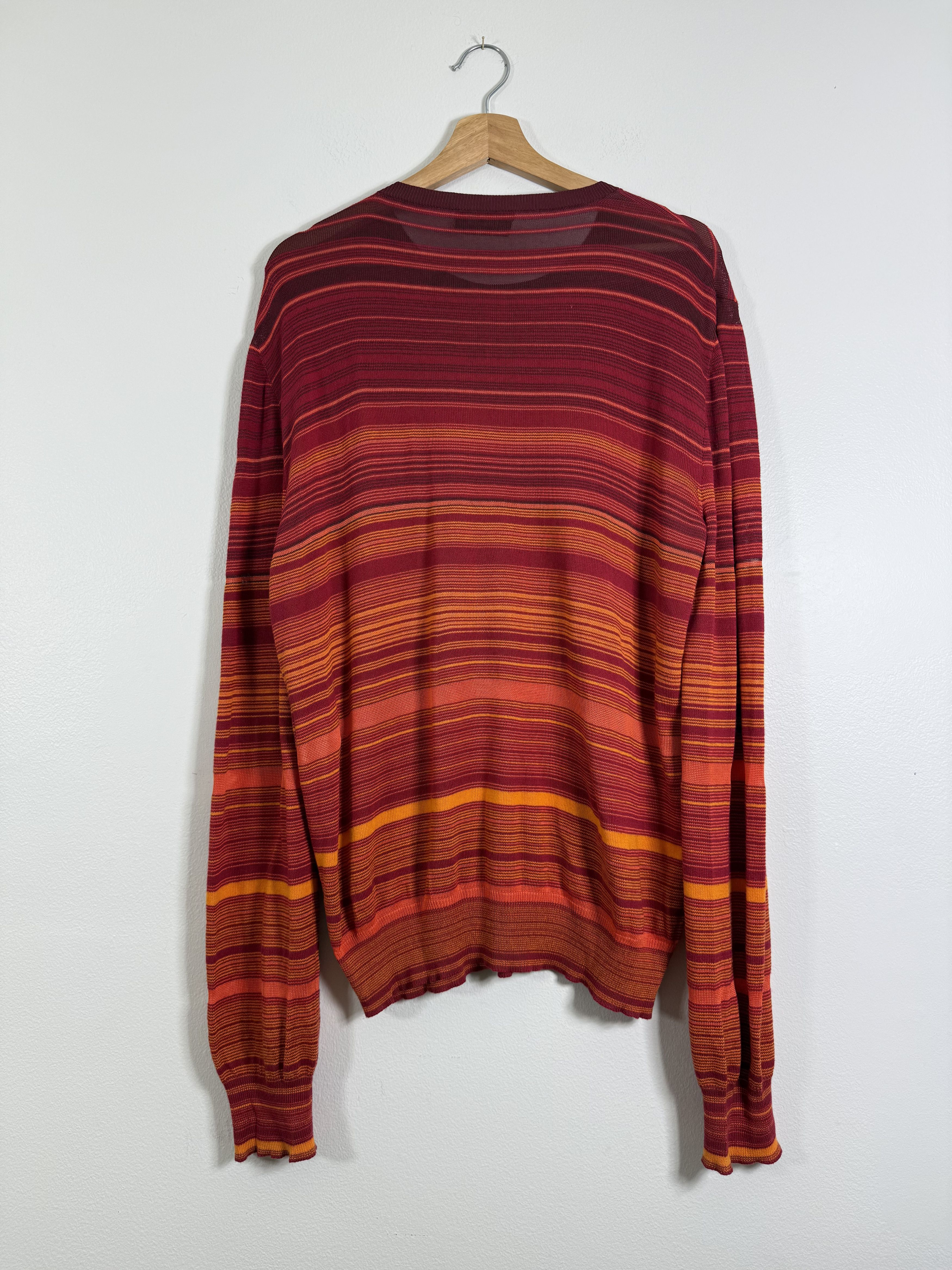 Wales Bonner Cotton/Viscose Multicolor Orange/Maroon Sweater Size US L / EU 52-54 / 3 - 2 Thumbnail