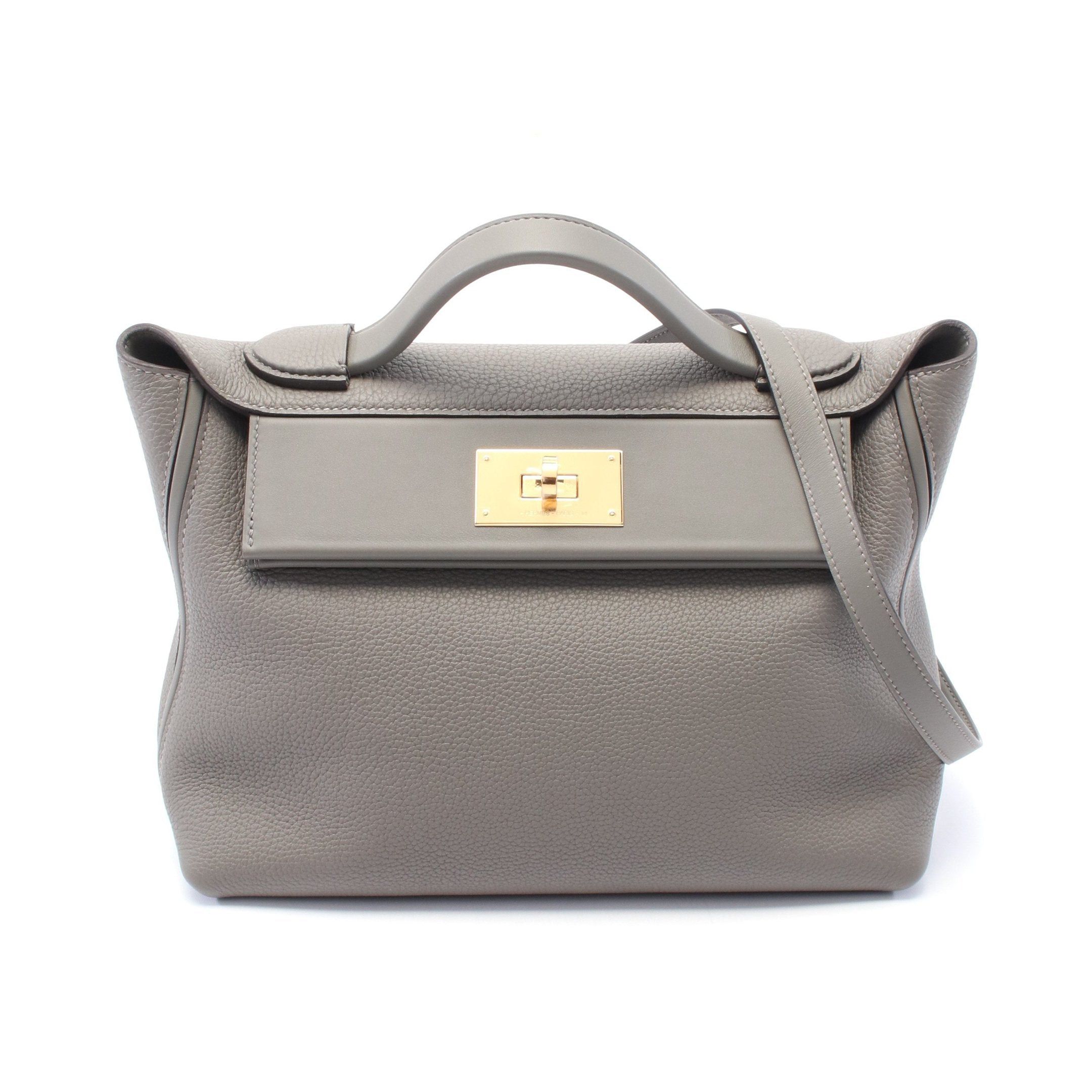 Hermes Hermes 24/24 Van Quatre 29 Ethane Handbag Togo Veau Swift Gray Gold Hardware U Stamp Size ONE SIZE - 1 Thumbnail