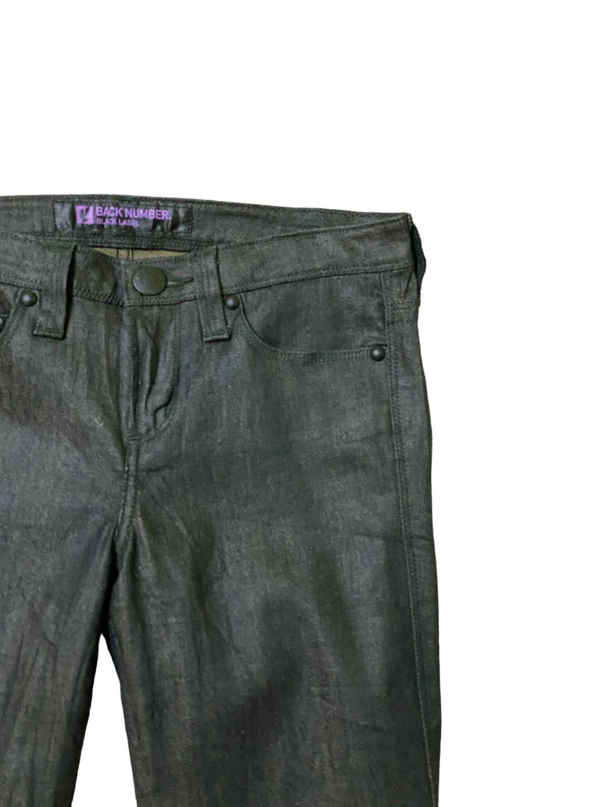 If Six Was Nine × Japanese Brand × Vintage Waxed BACK NUMBER Skinny Low Rise Denim Size US 27 - 5 Thumbnail