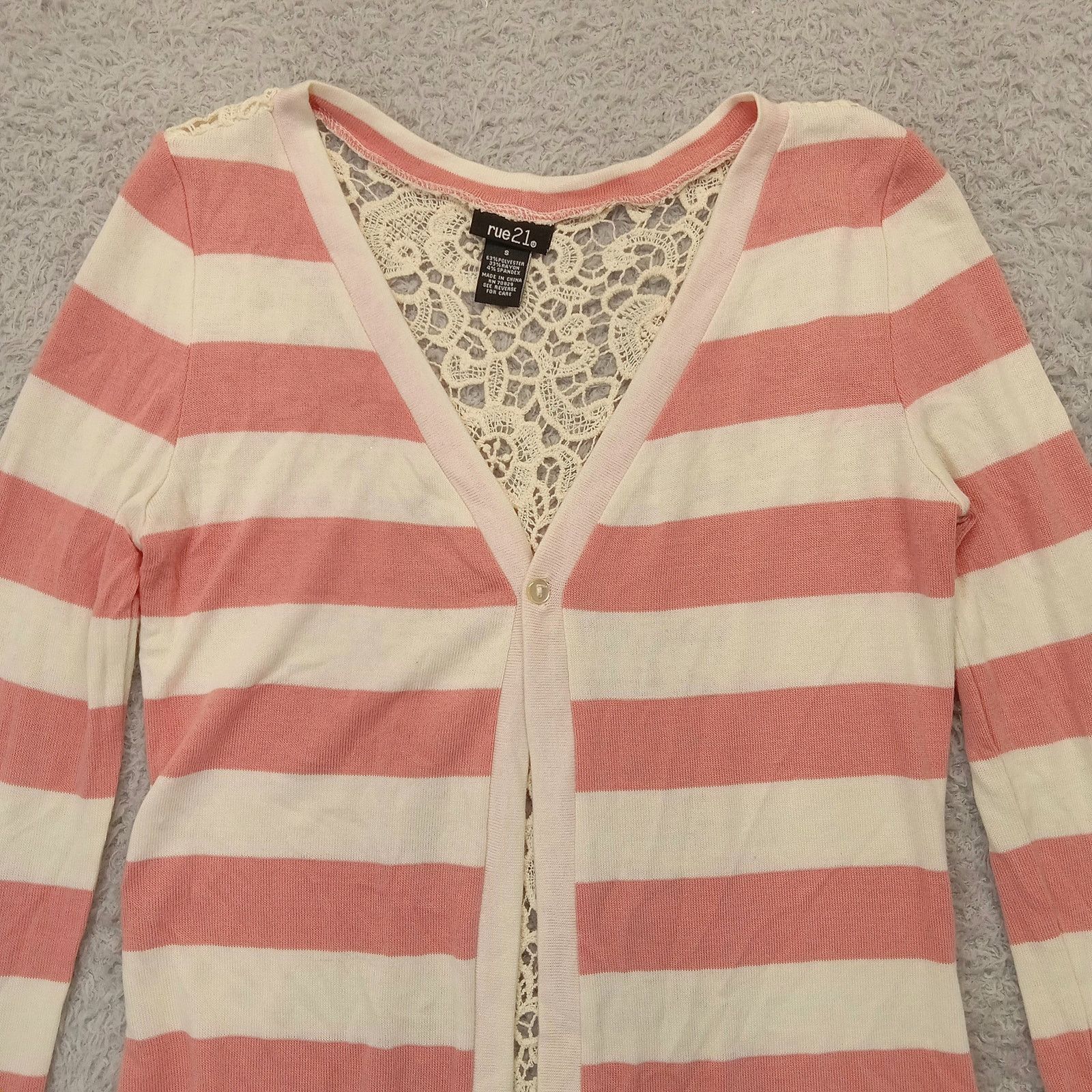 rue21 Rue 21 Sweater S Women's Short Sleeve Cardigan Striped Size S / US 4 / IT 40 - 3 Thumbnail