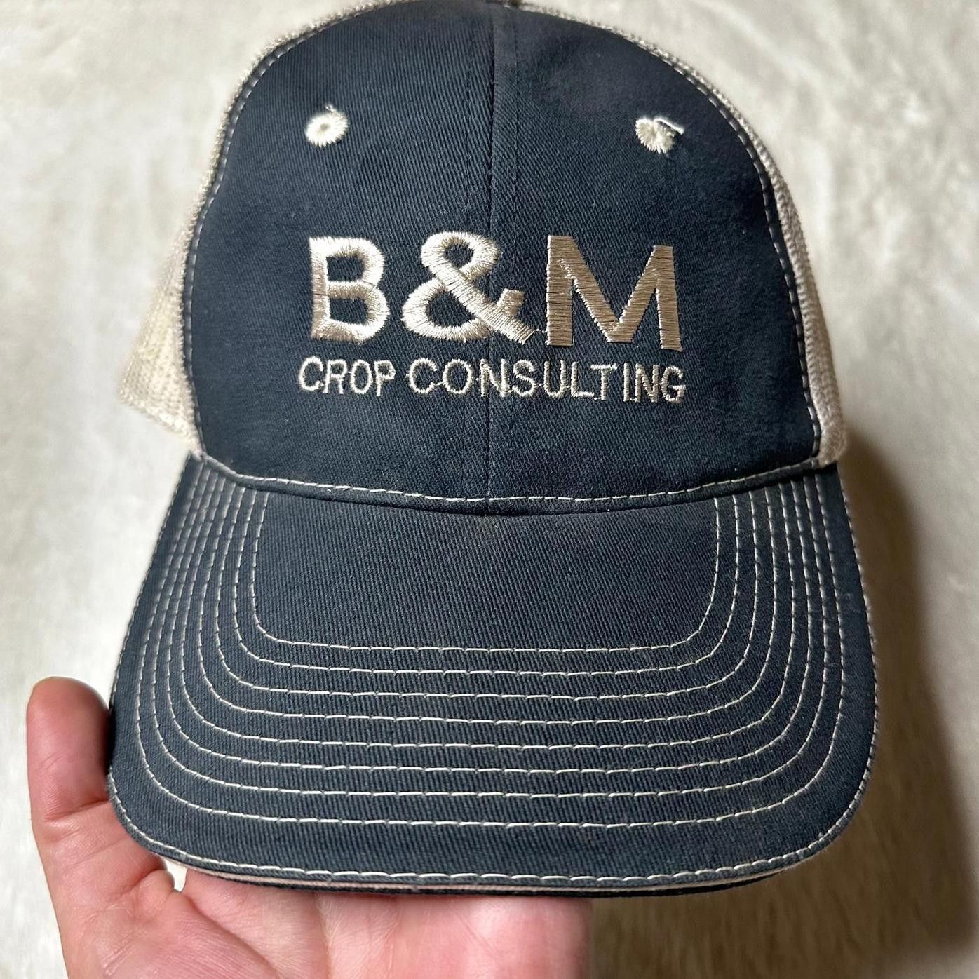 Designer B&M Crop Consulting Unisex Blue Trucker Hat Adjustable Mesh Size ONE SIZE - 4 Thumbnail