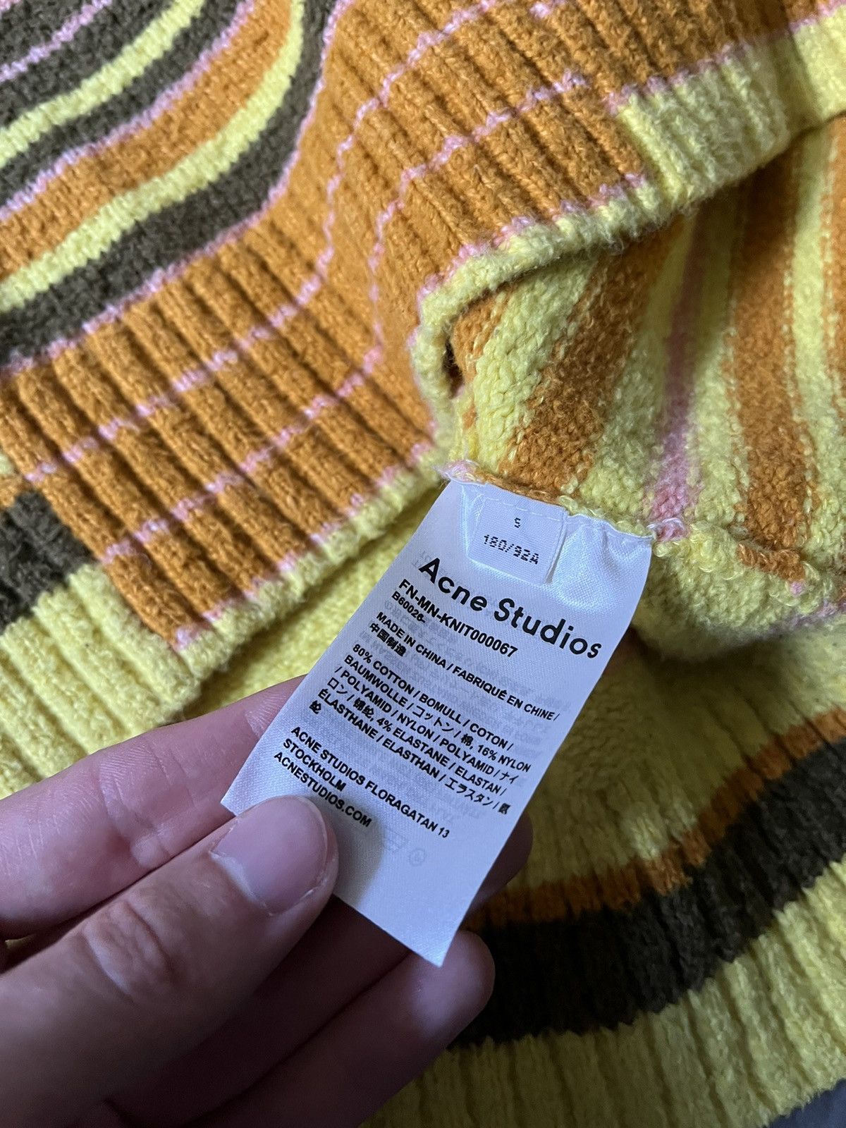 Acne Studios Acne Studios striped yellow orange sweater Size US S / EU 44-46 / 1 - 10 Thumbnail