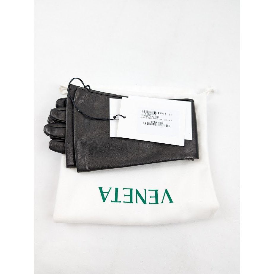 Bottega Veneta o1rshd1 Size: 7.5 / Gloves Midi Nappa Soft Leather in Black Size ONE SIZE - 13 Thumbnail