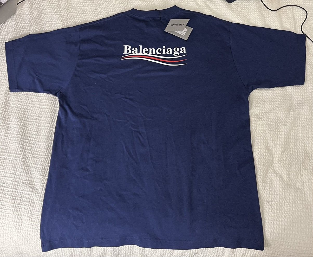 Balenciaga Political Campaign Oversized Logo-Print Cotton T-Shirt Size US L / EU 52-54 / 3 - 2 Thumbnail