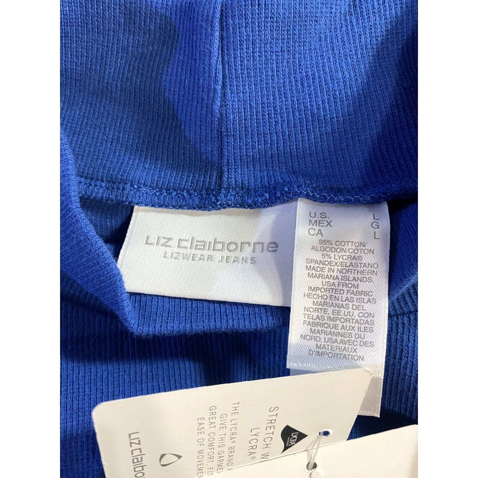 Liz Claiborne Liz Claiborne Womens Blue Long Sleeve Mock Neck Stretch size Large Blouse Size L / US 10 / IT 46 - 5 Thumbnail