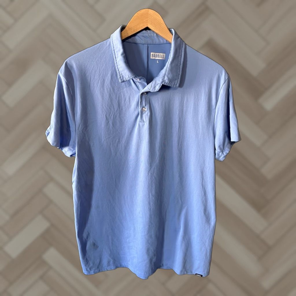 Vintage Barbell Apparel Polo Shirt Men’s Blue Short Sleeve Athletic Stretch L Regular Size US L / EU 52-54 / 3 - 1 Thumbnail