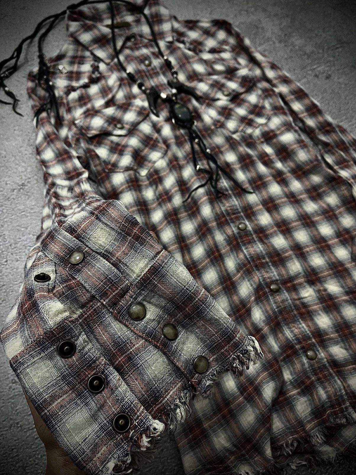 GOA 2000s Goa Gothic Distressed Flannel Long Sleeve Size US M / EU 48-50 / 2 - 4 Thumbnail